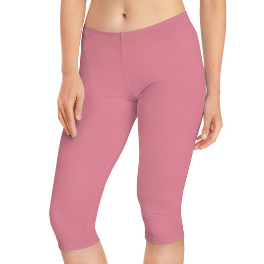 Pink Color Capri Leggings, Pink Capri Leggings 22