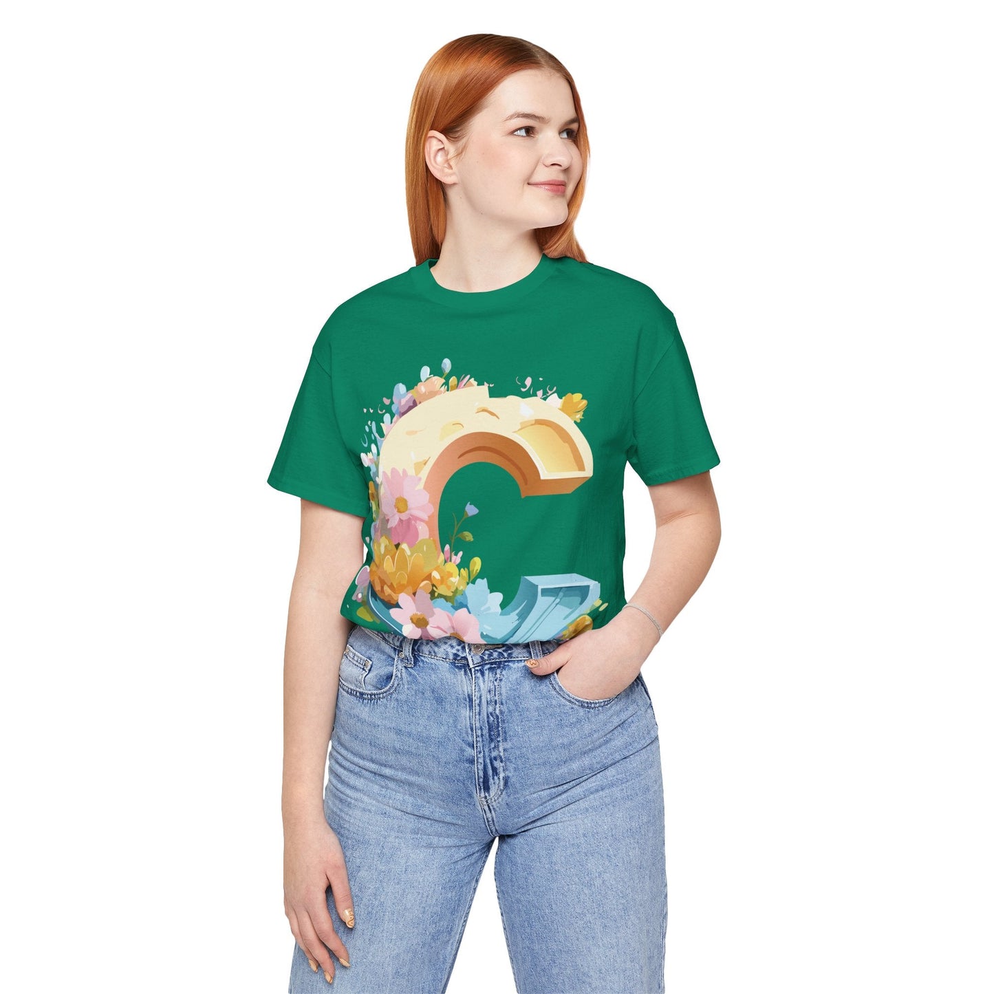 Letter C Graphic Tee Premium Unisex Vintage Art Design Shirt By Adelpha Short Sleeve