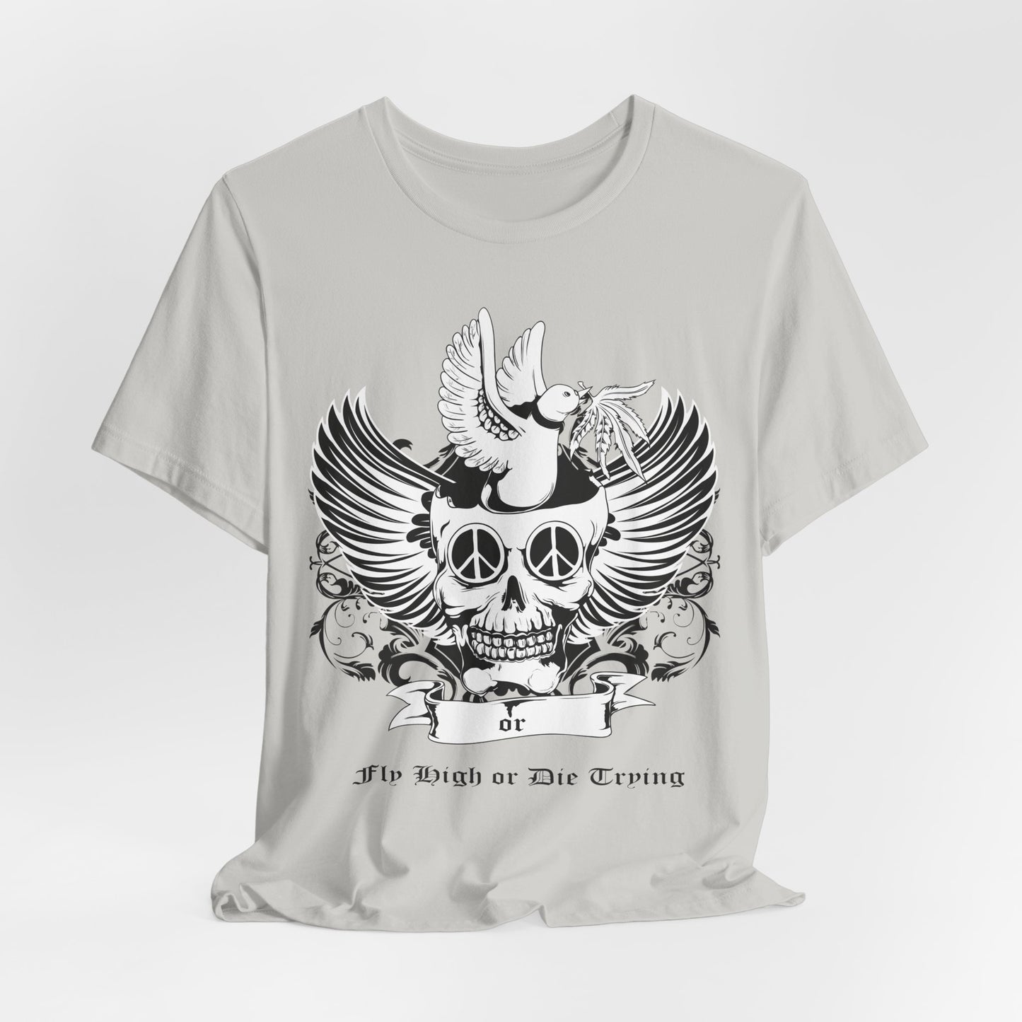 Bird Skull Graphic Design Tee, Skull Shirt, Vintage Tees, Art Design T-Shirt, Vintage Graphic Tee, Art Shirts with Skulls