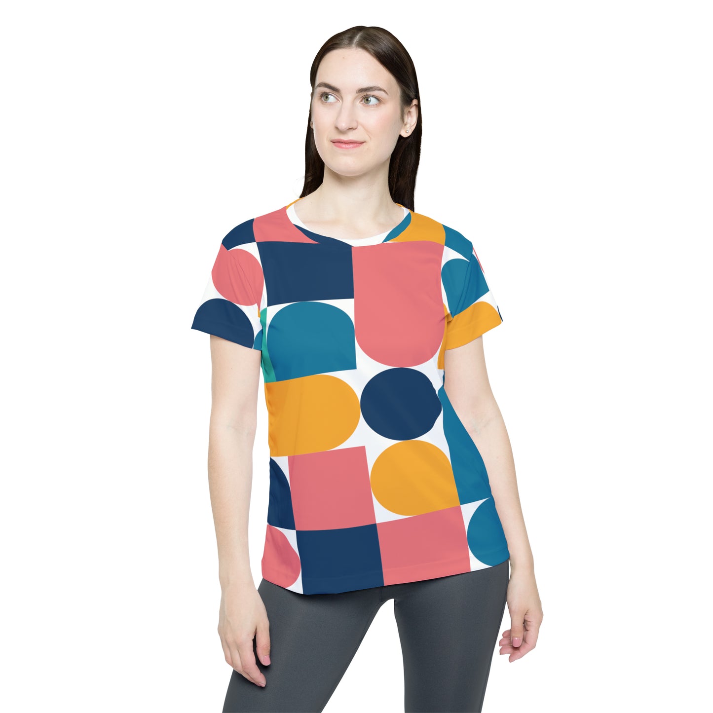 Poly Jersey Tee Shirt with abstract prints