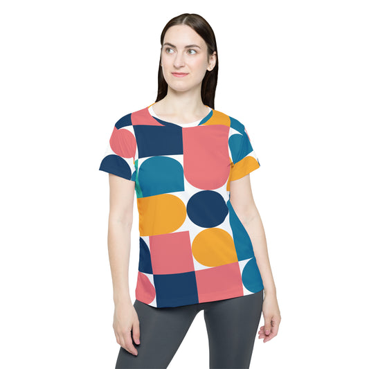 Poly Jersey Tee Shirt with abstract prints