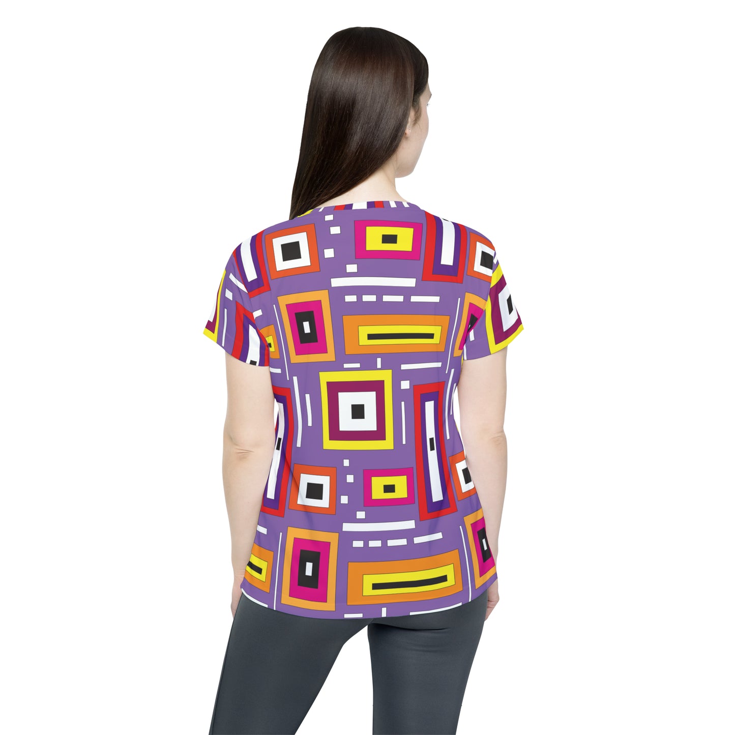 Poly Jersey Tee Shirt with abstract prints