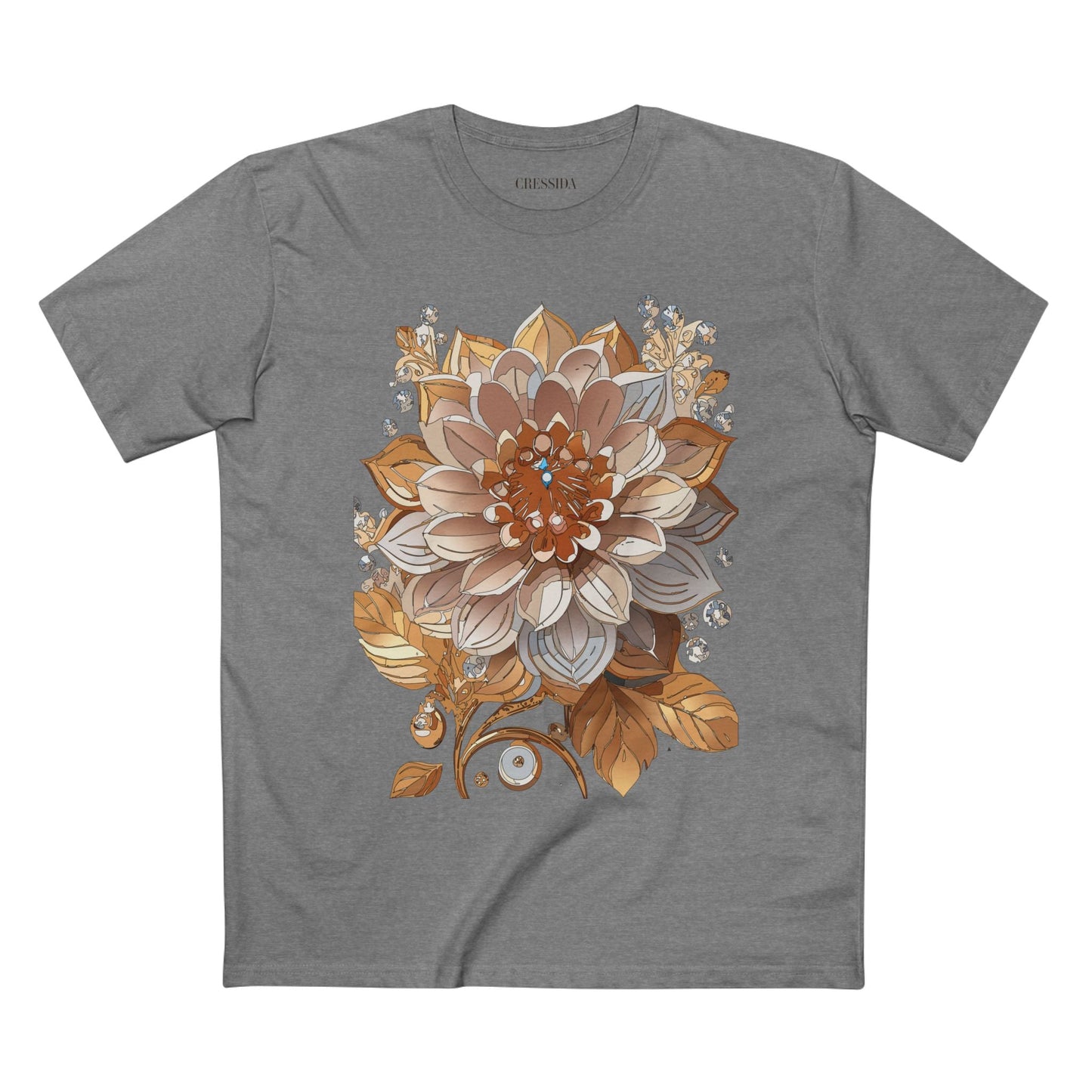 Floral Graphic T-Shirt Unisex 100 Cotton Art Design with Antique Flowers Tee 1