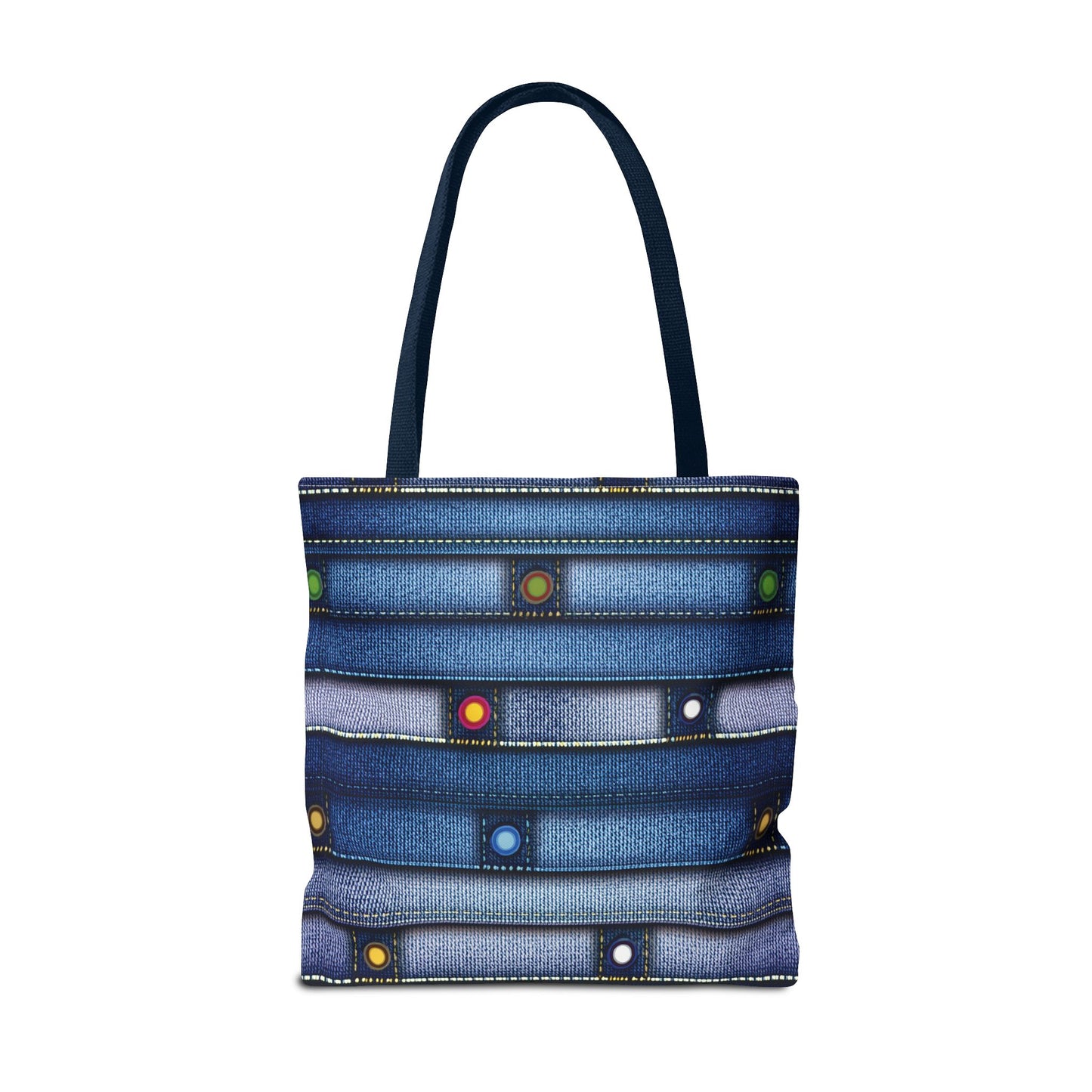 Denim Fabric Imitation Print Unisex Canvas Bag Poly Spun 3 Sizes Tote Bag 144