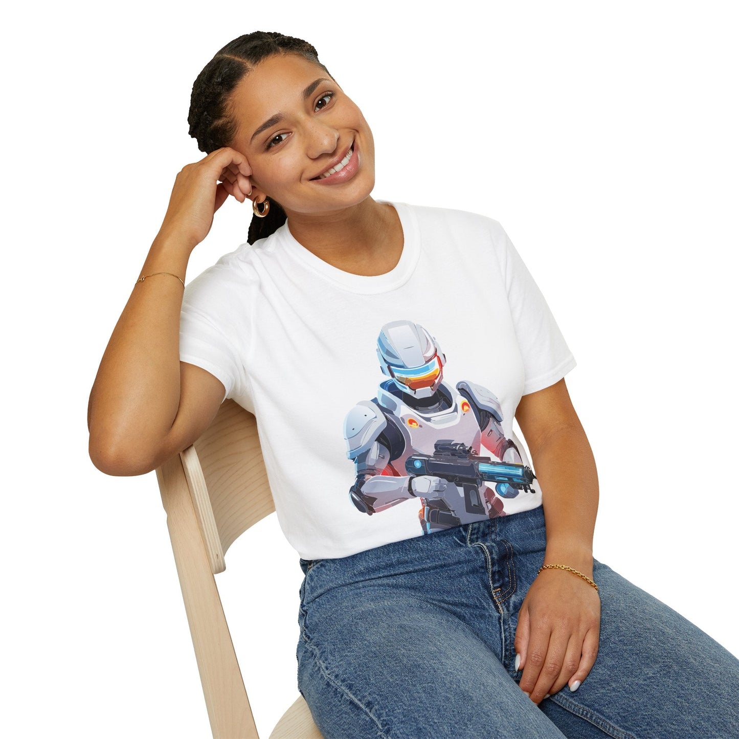 Robocop Themed Unisex Softstyle T Shirt With Robocop Art Design Cotton Tee Premium Comfort