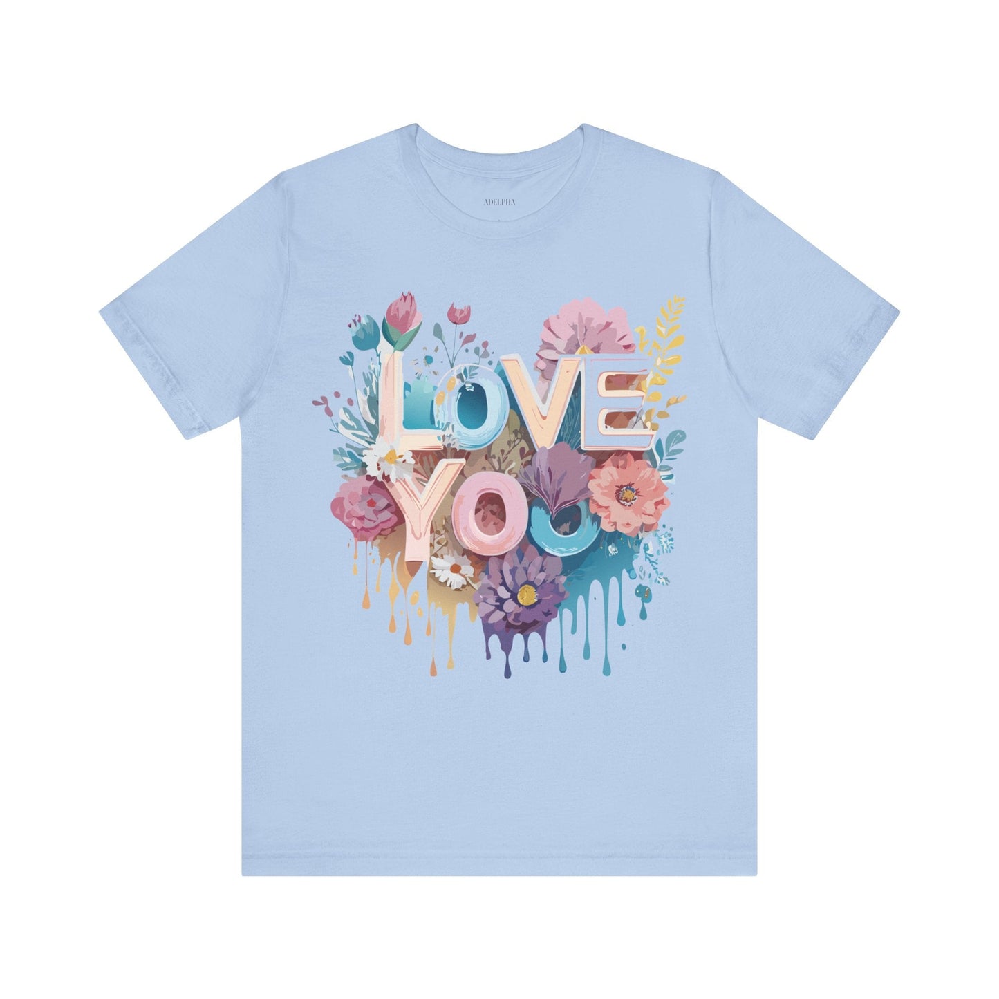 Valentine Day Graphic Unisex 100 Cotton Vintage Artwork with Love and Flower Design Tee 37