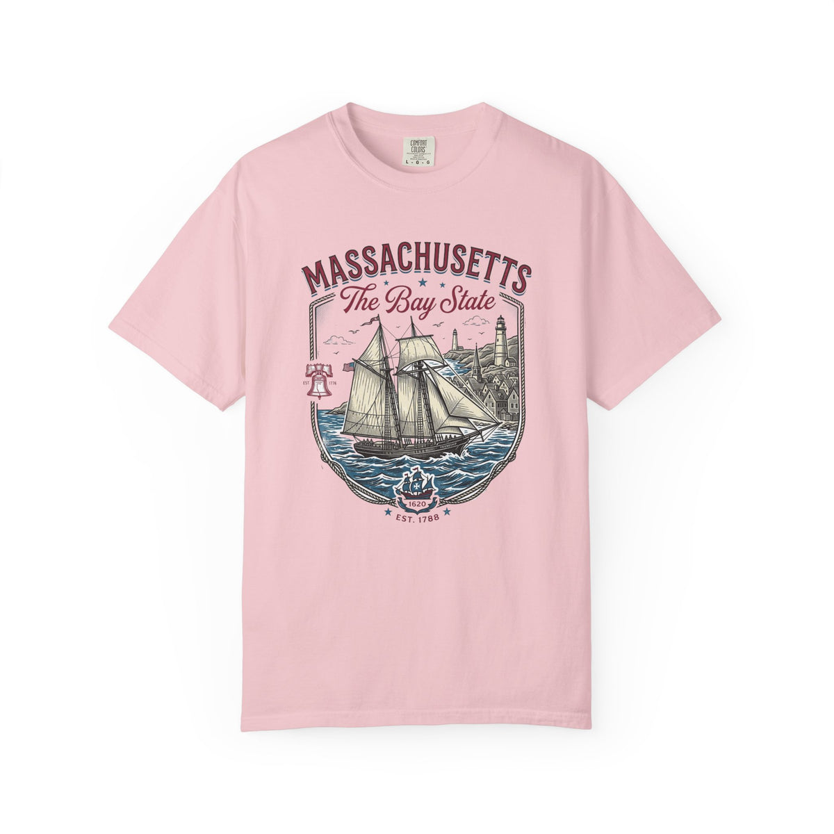 Massachusetts State Travel Tourist Graphic Tee Unisex 100 Cotton Comfort Colors T-Shirt