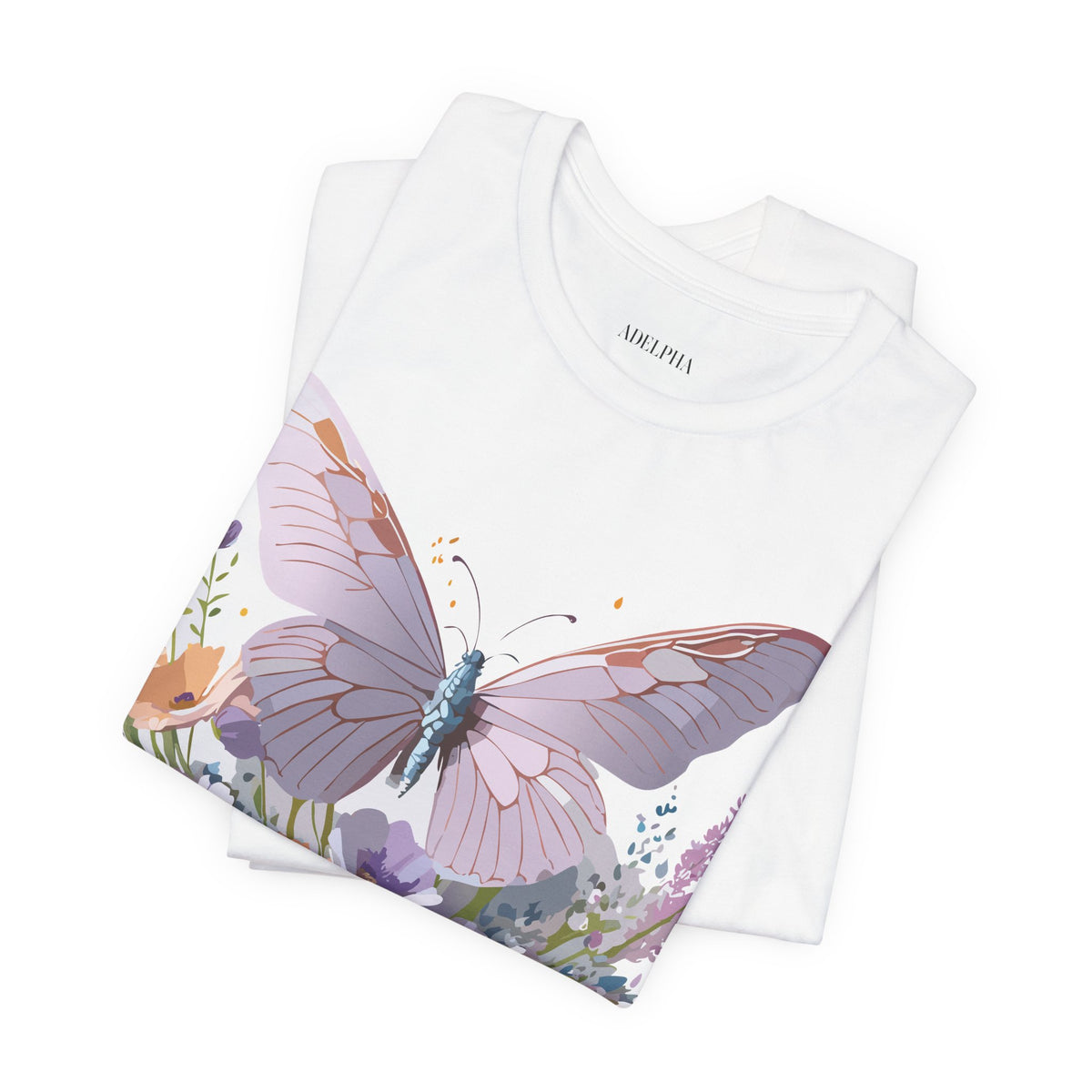 Butterfly Graphic Unisex Cotton Bella+Canvas Tee with Art Design n07
