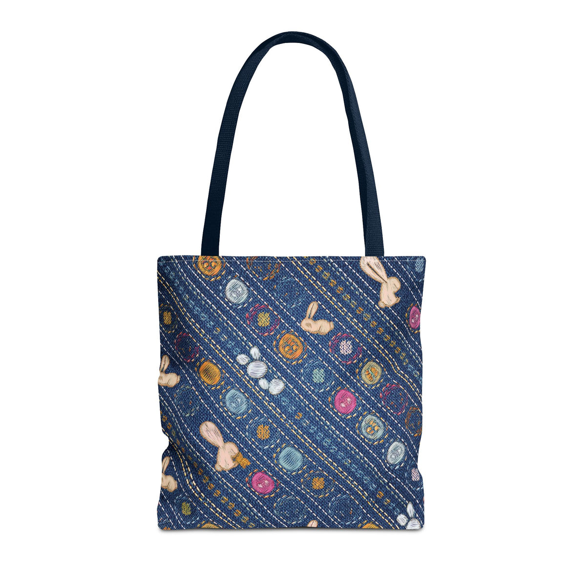 Easter Graphic Design Denim Fabric Imitation Print Unisex Canvas Bag Poly Spun 3 Sizes Tote Bag 204-11
