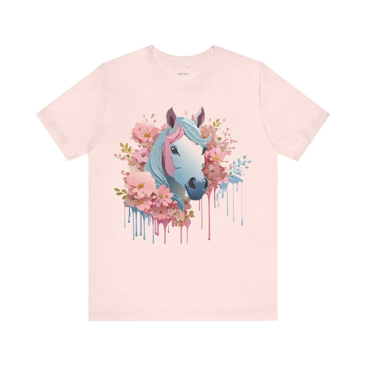 Horse Graphic Unisex Cotton Bella+Canvas Tee with Art Animal Design e31