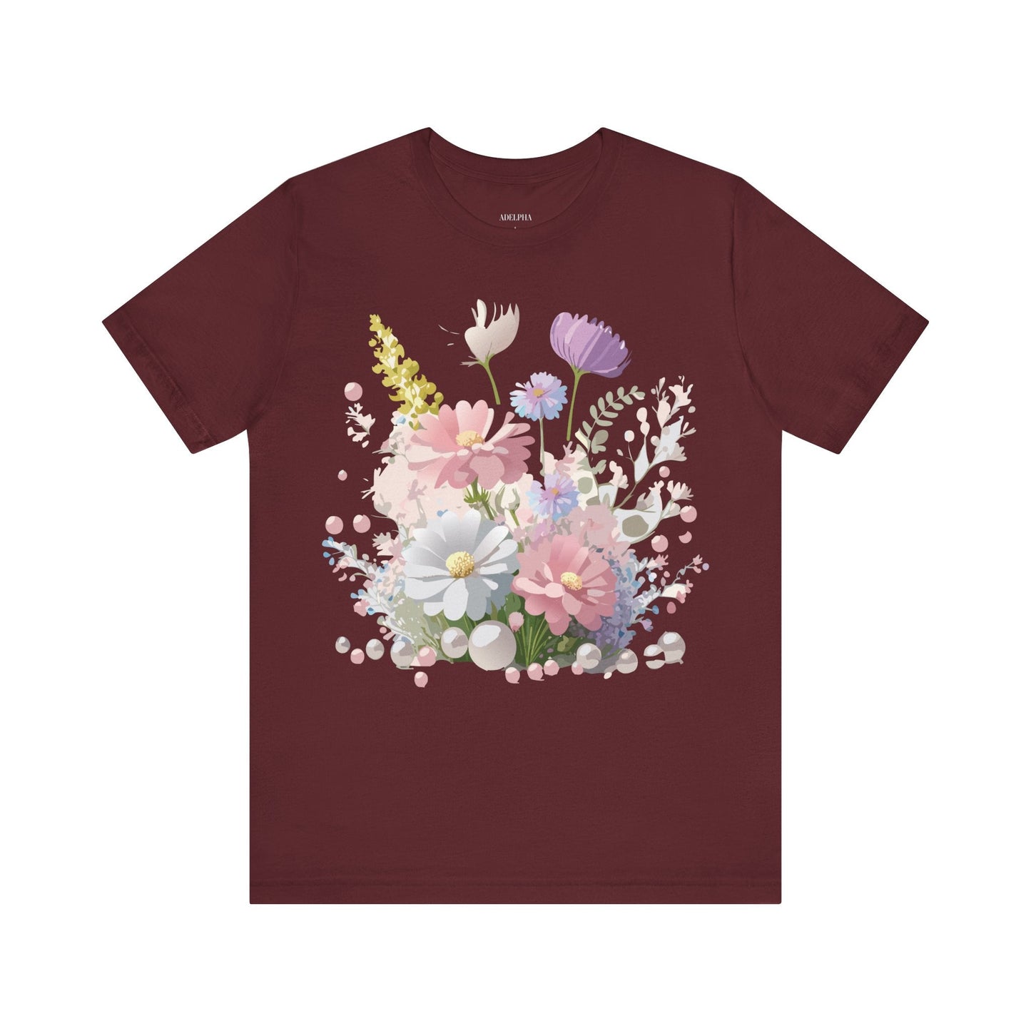 Adelpha Floral Graphic T Shirt Unisex Jersey Short Sleeve Art Design Vintage Inspired Premium