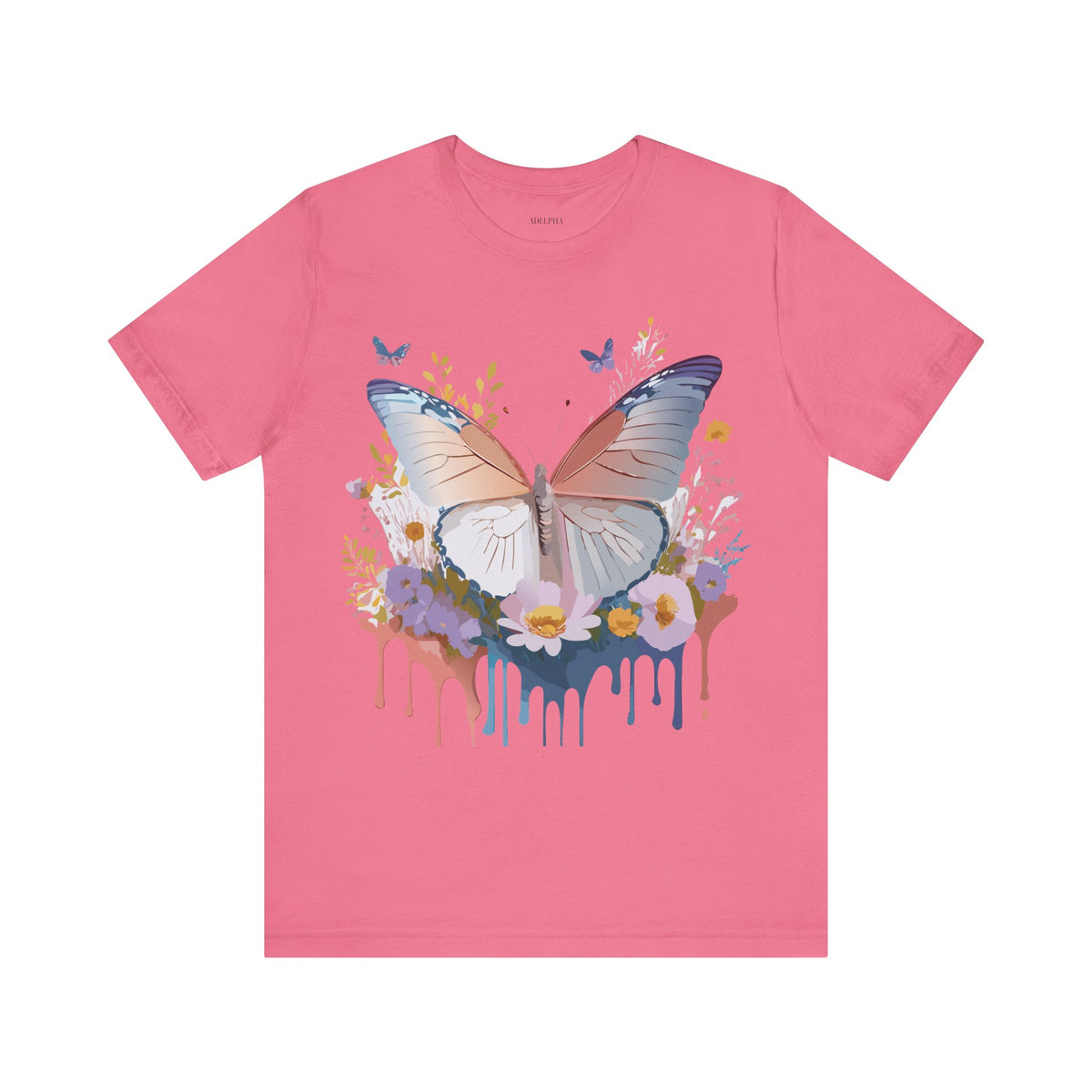 Butterfly Graphic Unisex Cotton Bella+Canvas Tee with Art Design n106