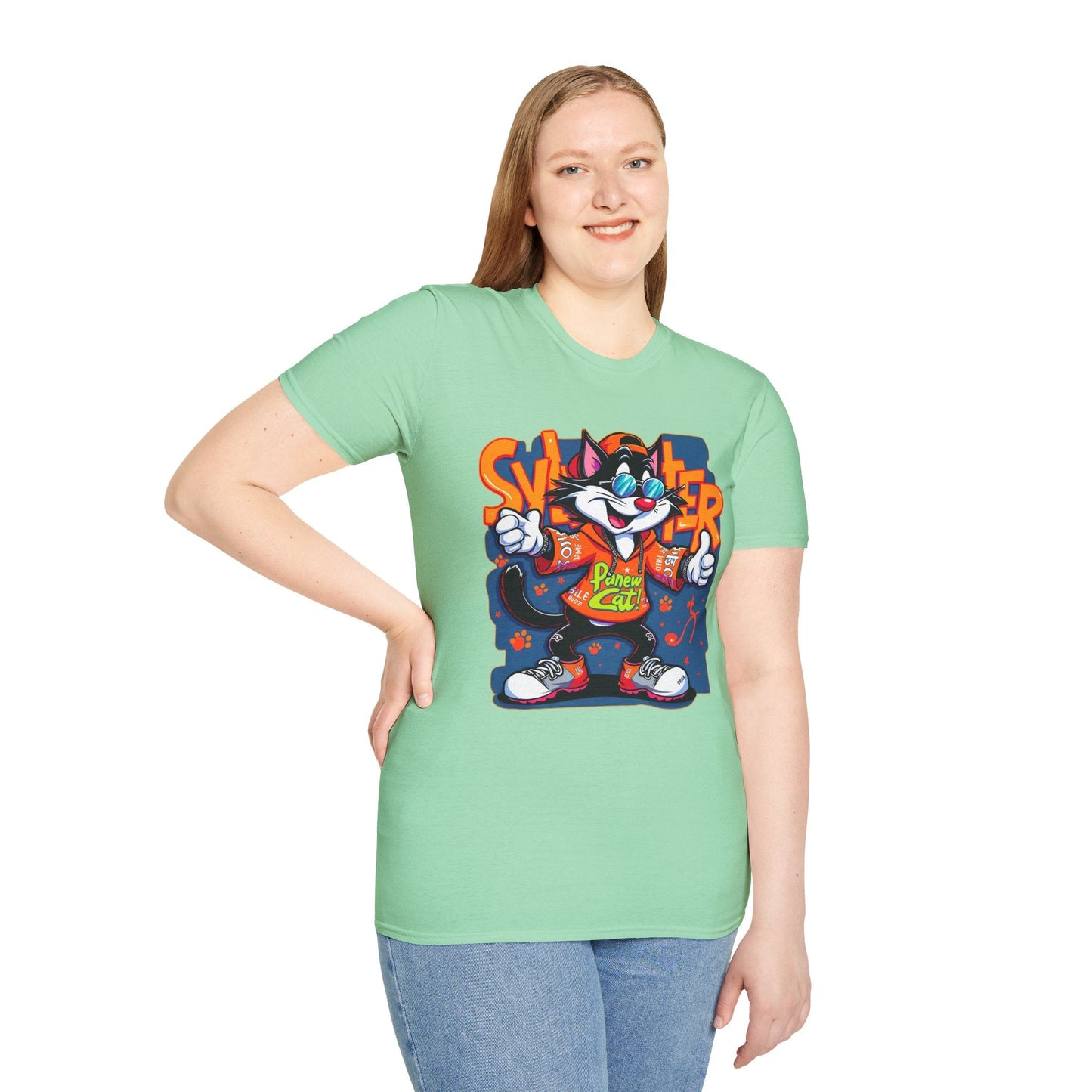 Funny Cartoon Animals Tee Shirt Unisex Gildan Softstyle 64000 Graphic Cartoon Tee