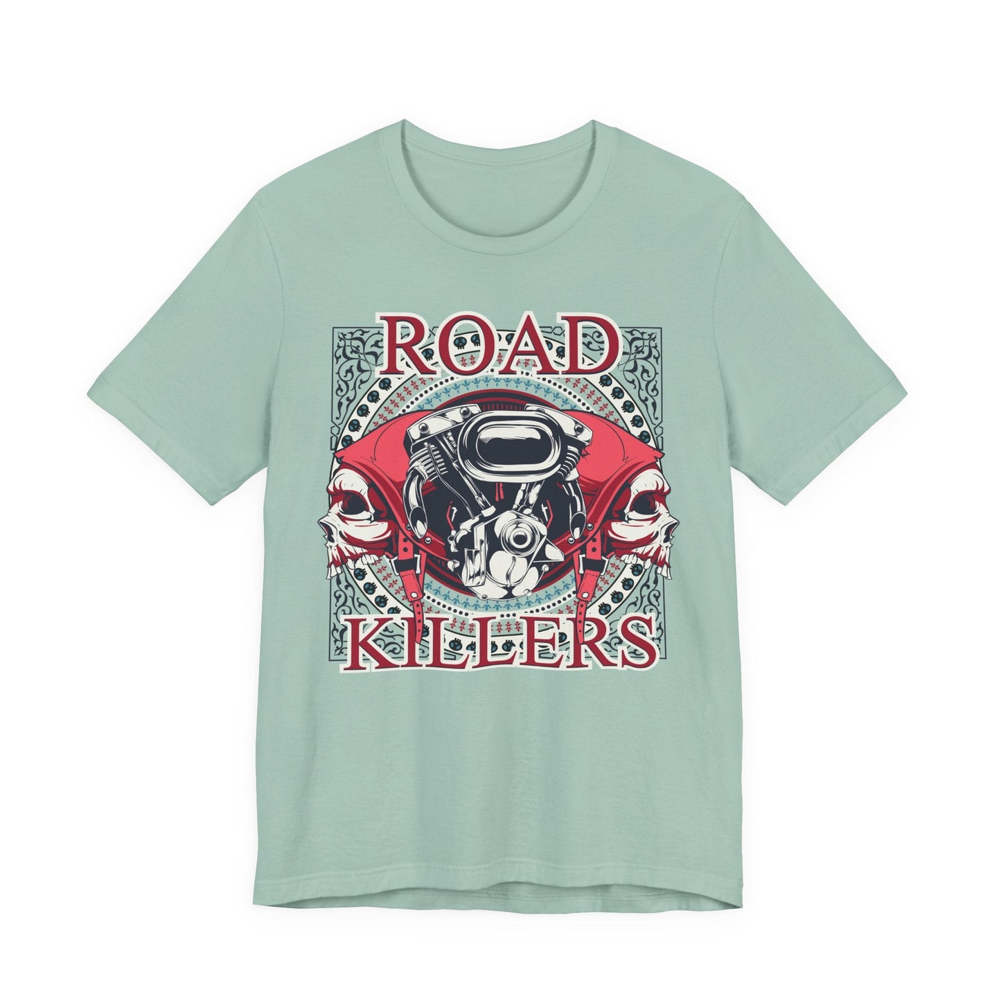 Dark Road Motorcycle Helmet Skull Tee Biker graphic t-shirt G-1