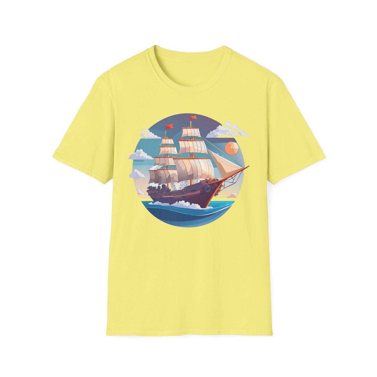 Nautical Ship T Shirts Frigate T Shirts Vessel Tee Shirt Unisex Softstyle T Shirt