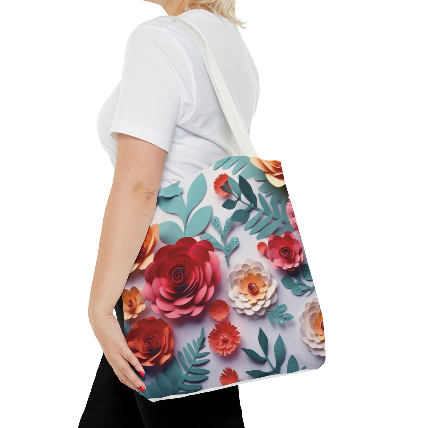 Canvastasche mit floralen Prints 