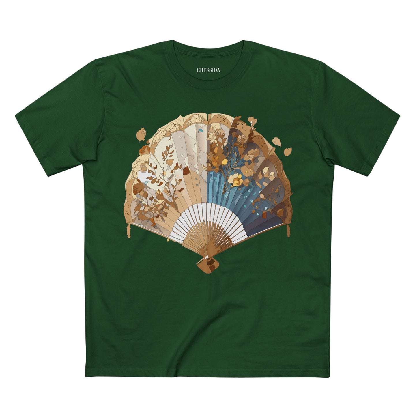 Antique Fan Graphic Design T-Shirt Unisex 100 Cotton Floral Carnival Artwork Tee 3