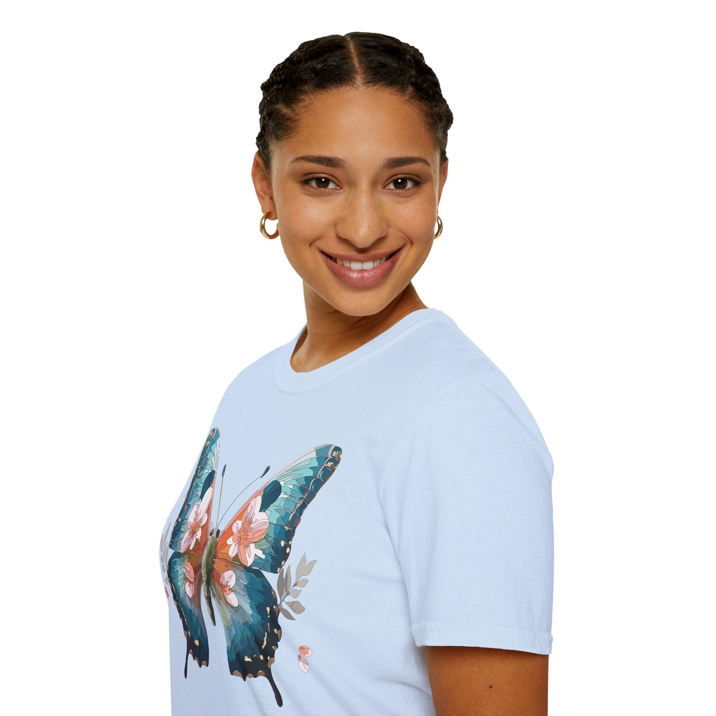 Butterfly Shirt Unisex T Shirt Monarch Butterfly Print Gildan Softstyle 64000 Cotton Tee Classic