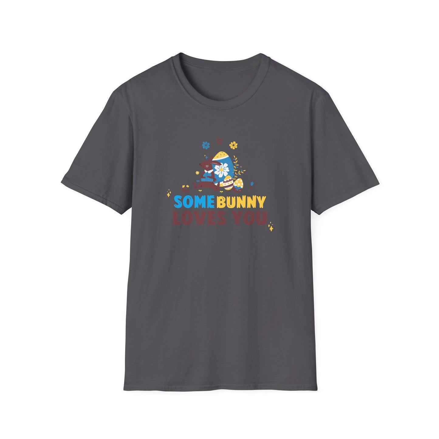 Easter Bunny T Shirt Unisex Gildan Softstyle 64000 Art Design With Easter Prints