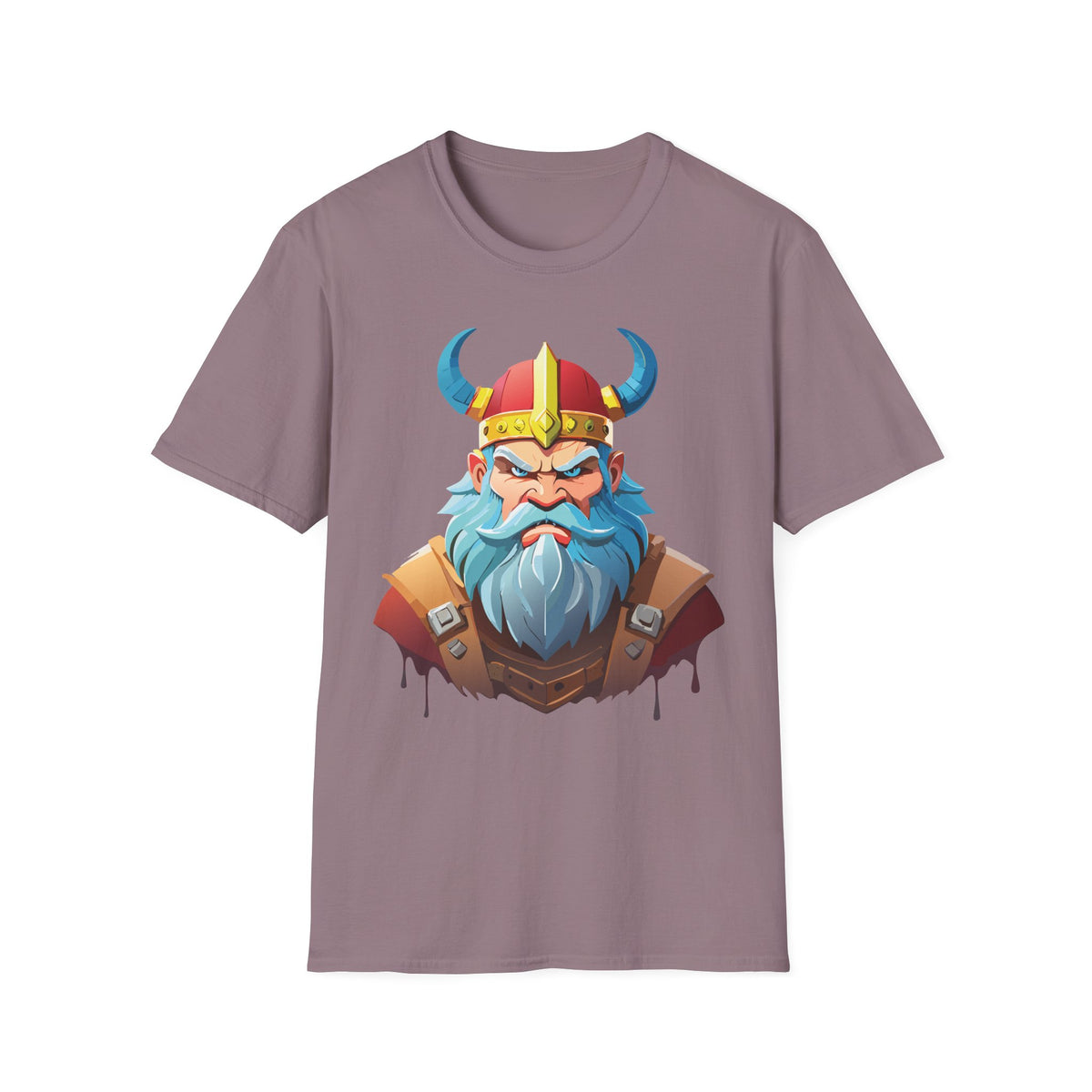 Viking Warrior Graphic T-Shirt | Horned Helmet Illustration, Bold Beard