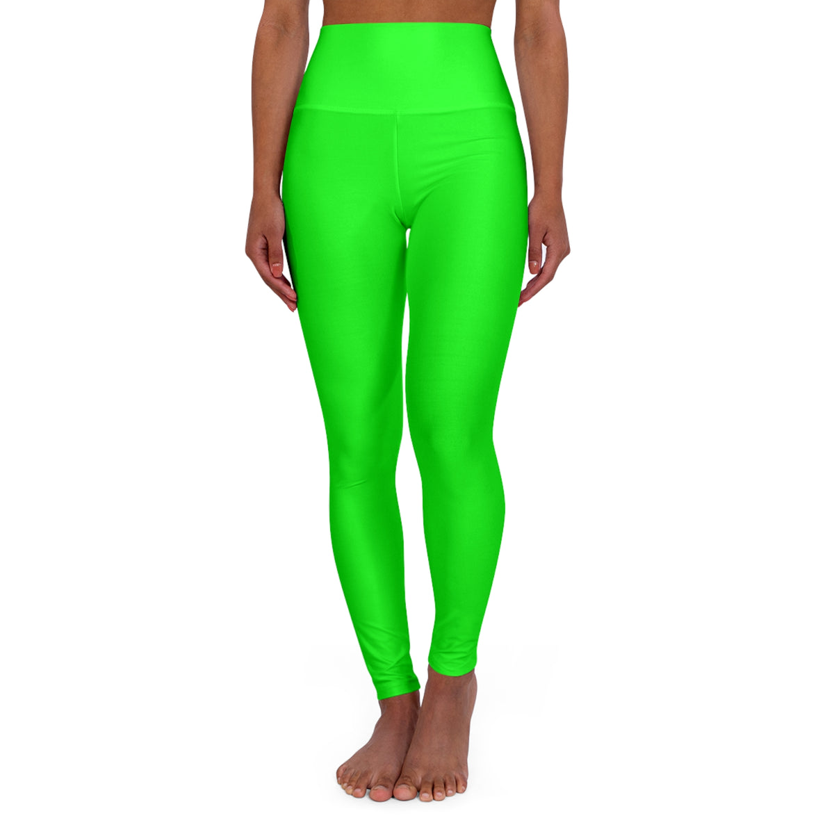 Lime Color High-Waist Yoga Leggings Women's Seamless Poly-Span Stretchy Pants XS-2XL
