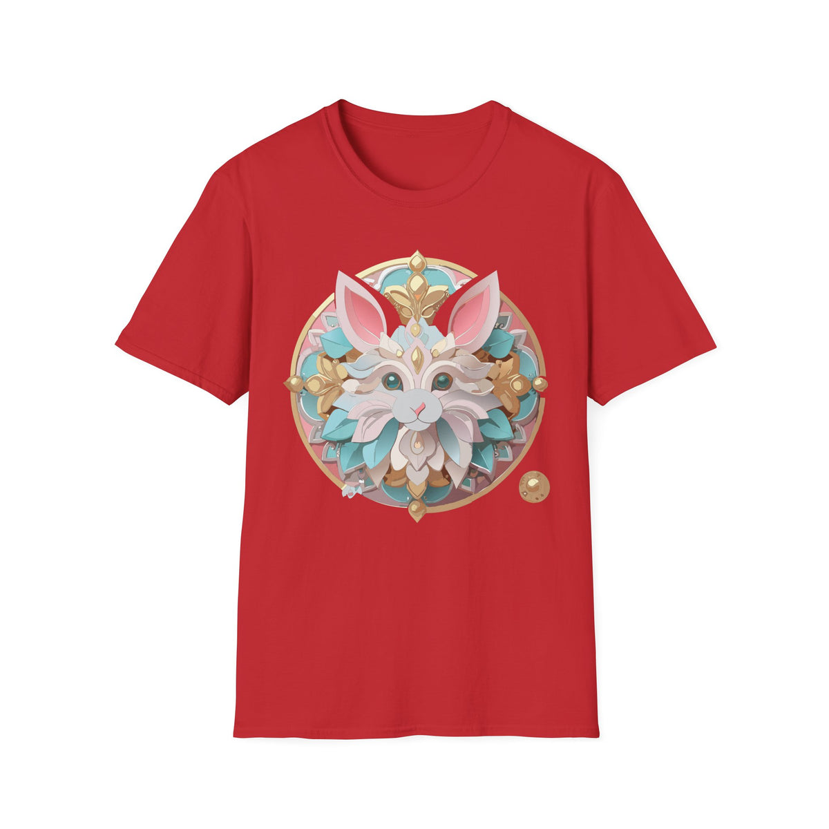 Ornate Floral Fox Mask T-Shirt | Pastel Mandala Animal Art