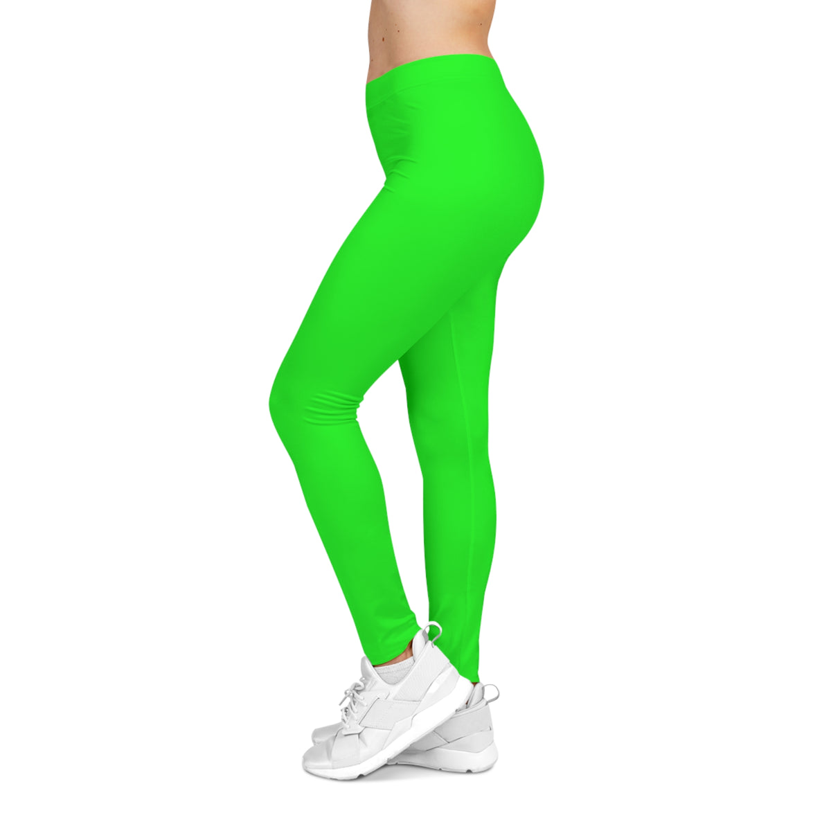 Lime Color Women's Poly-Span Casual Leggings XS-2XL