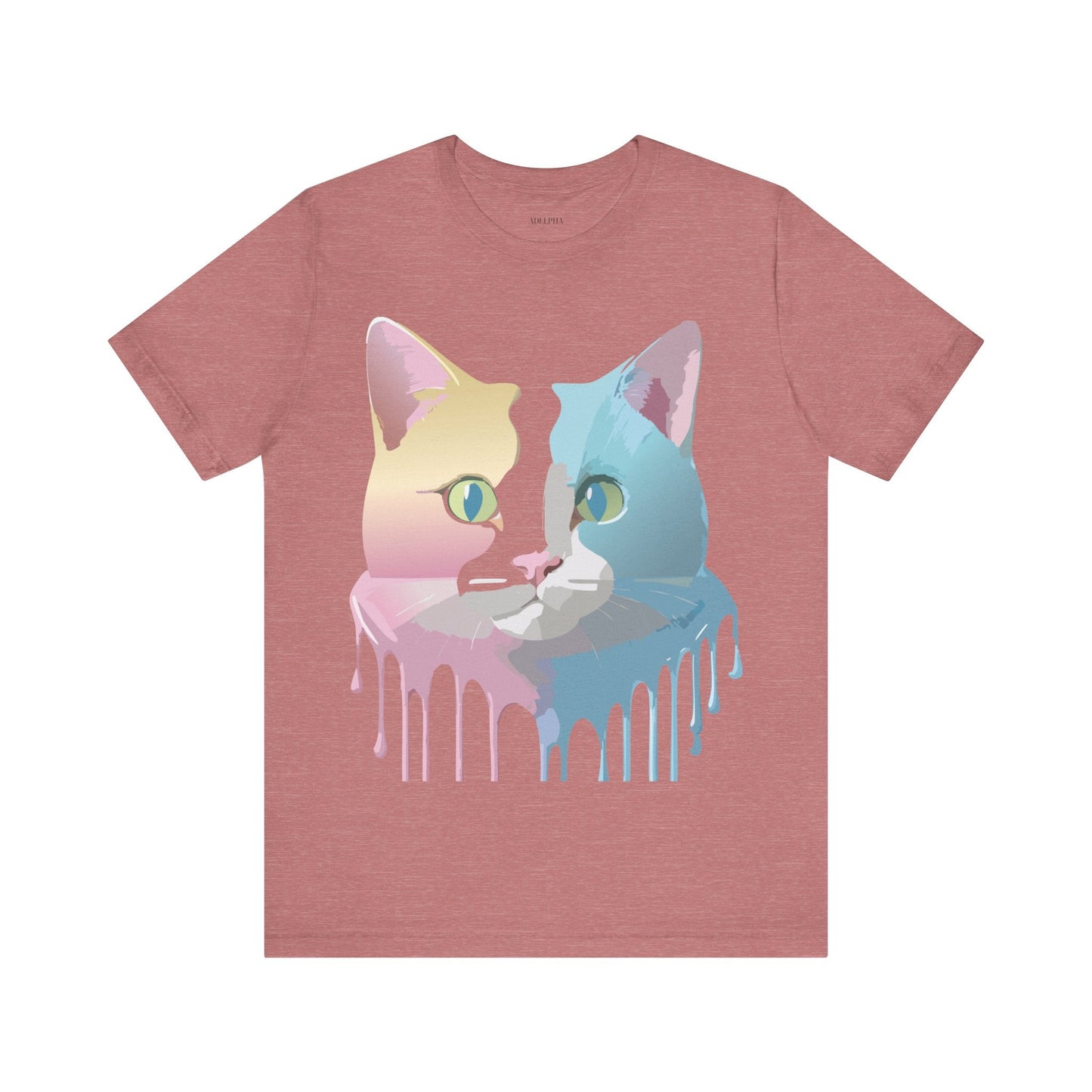 Cat Graphic Tee Unisex Short Sleeve Shirt Vintage Style Adelpha
