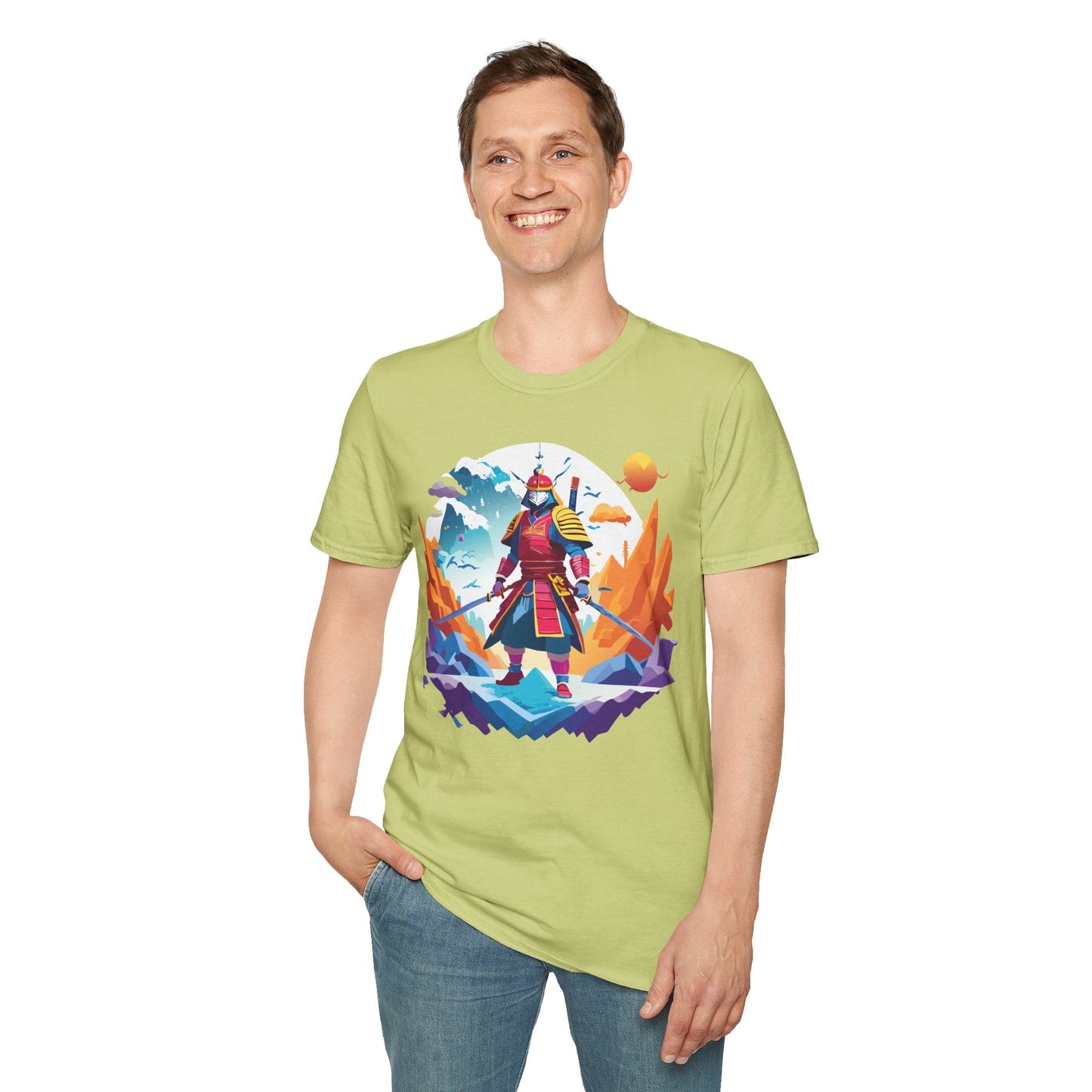 Samurai Shirt Unisex Short Sleeve T Shirt Gildan Softstyle 64000 100 Percent Ring Spun Cotton Tee