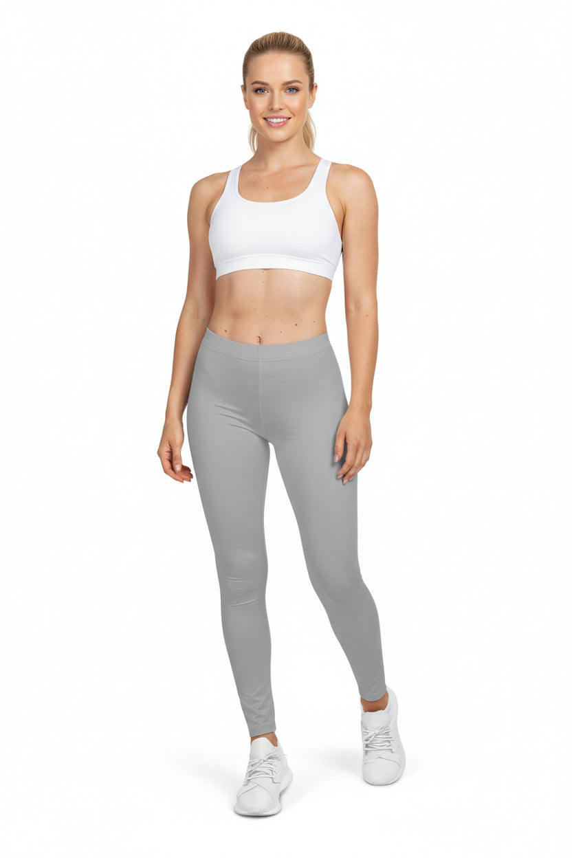 Silver 2 Color Women's Poly-Span Casual Leggings Print Everyday Activewear Pants