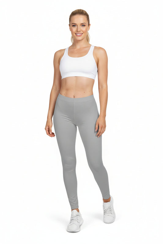 Silver 2 Color Women's Poly-Span Casual Leggings Print Everyday Activewear Pants