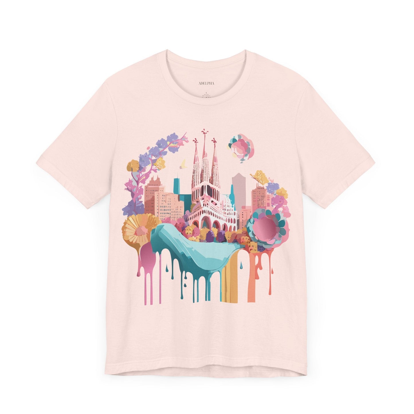 Unisex Graphic Tee Barcelona Design By Adelpha Vintage Artwork Unisex Jersey Short Sleeve Shirt