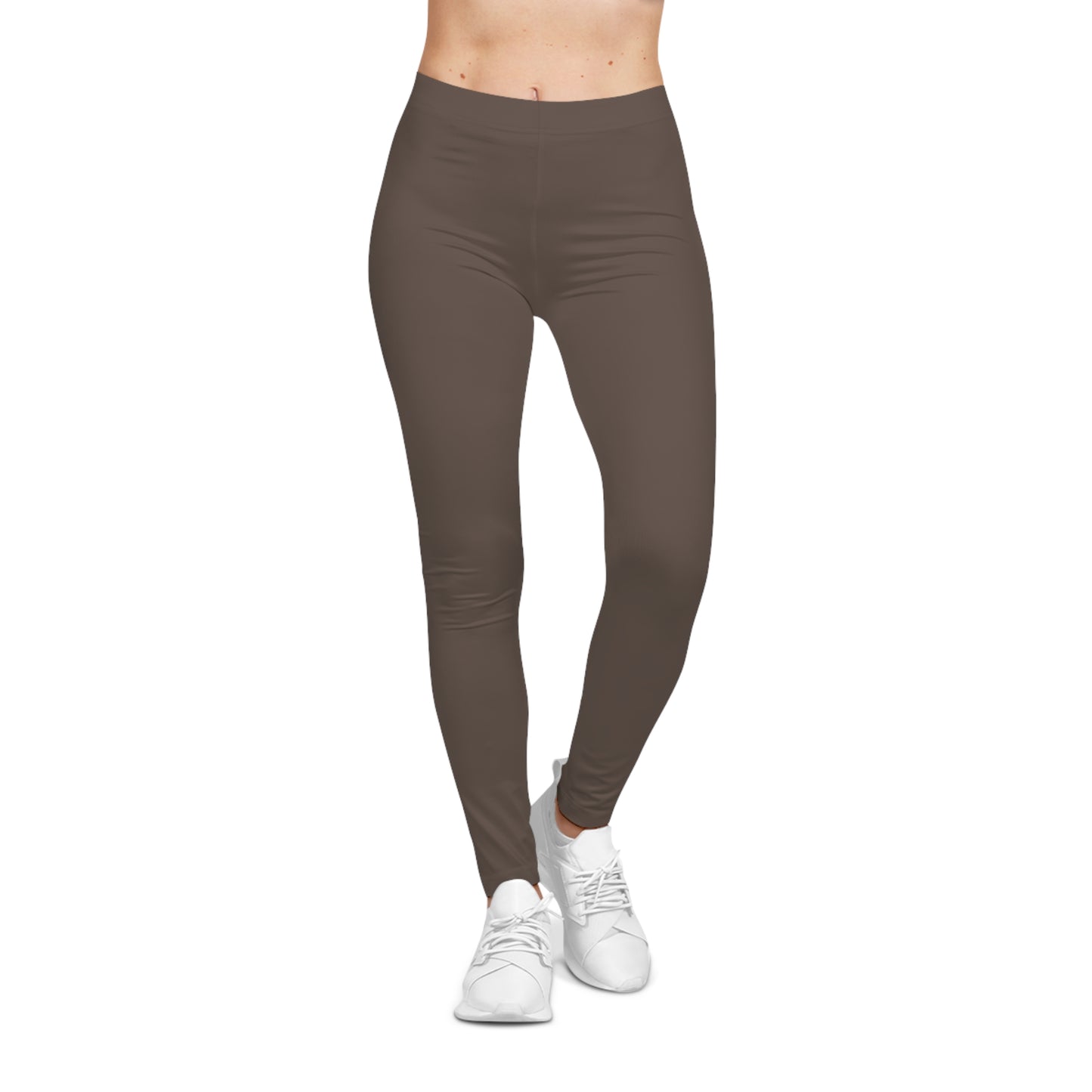 Ash Brown Color Women's Poly-Span Casual Leggings XS-2XL