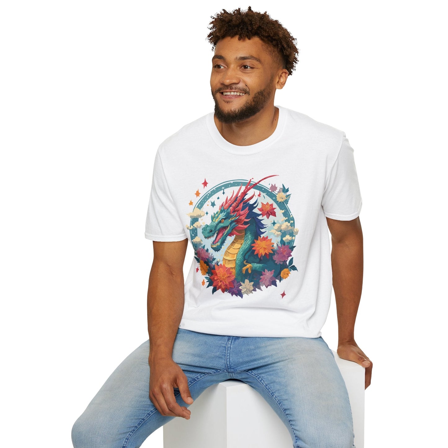 Dragon Graphic Unisex 100 Cotton Tee with Animal Artwork Design 3