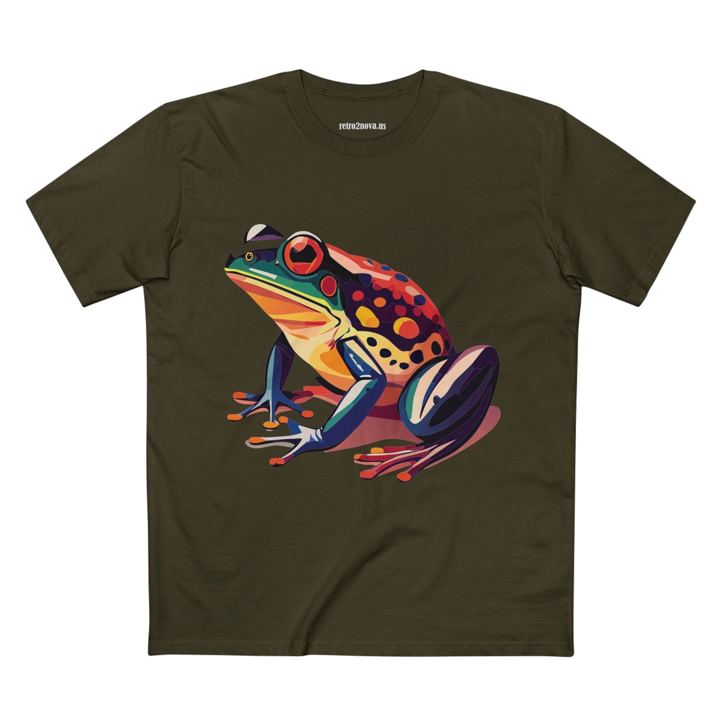 Unisex Frog Animal Shirt Art Tee By Retro2Nova Premium Cotton Staple Tee With Original Custom Artwork