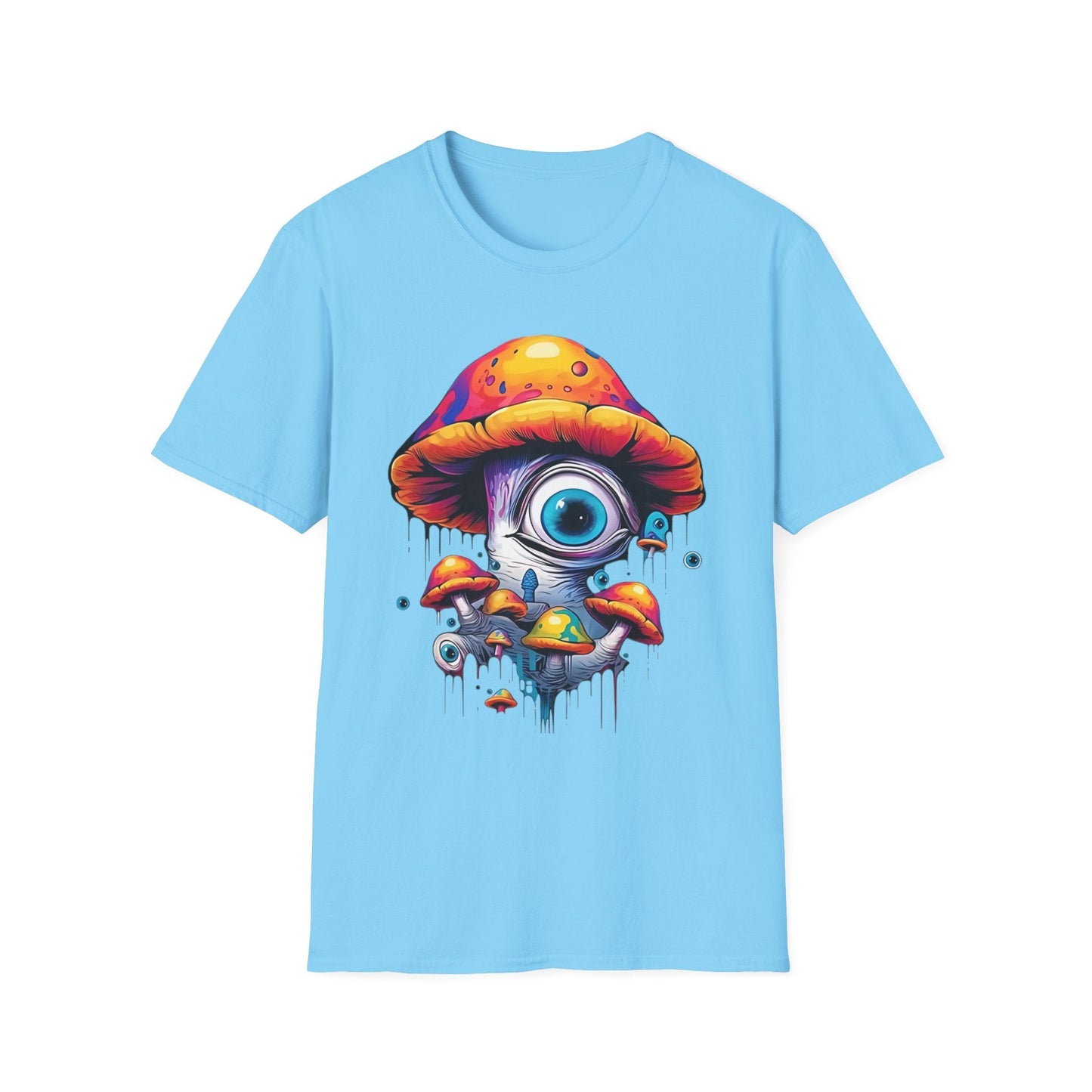 Unisex Mashroom T Shirt With Funny Mashroom Art Design Gildan Softstyle Tee For Everyday Comfort