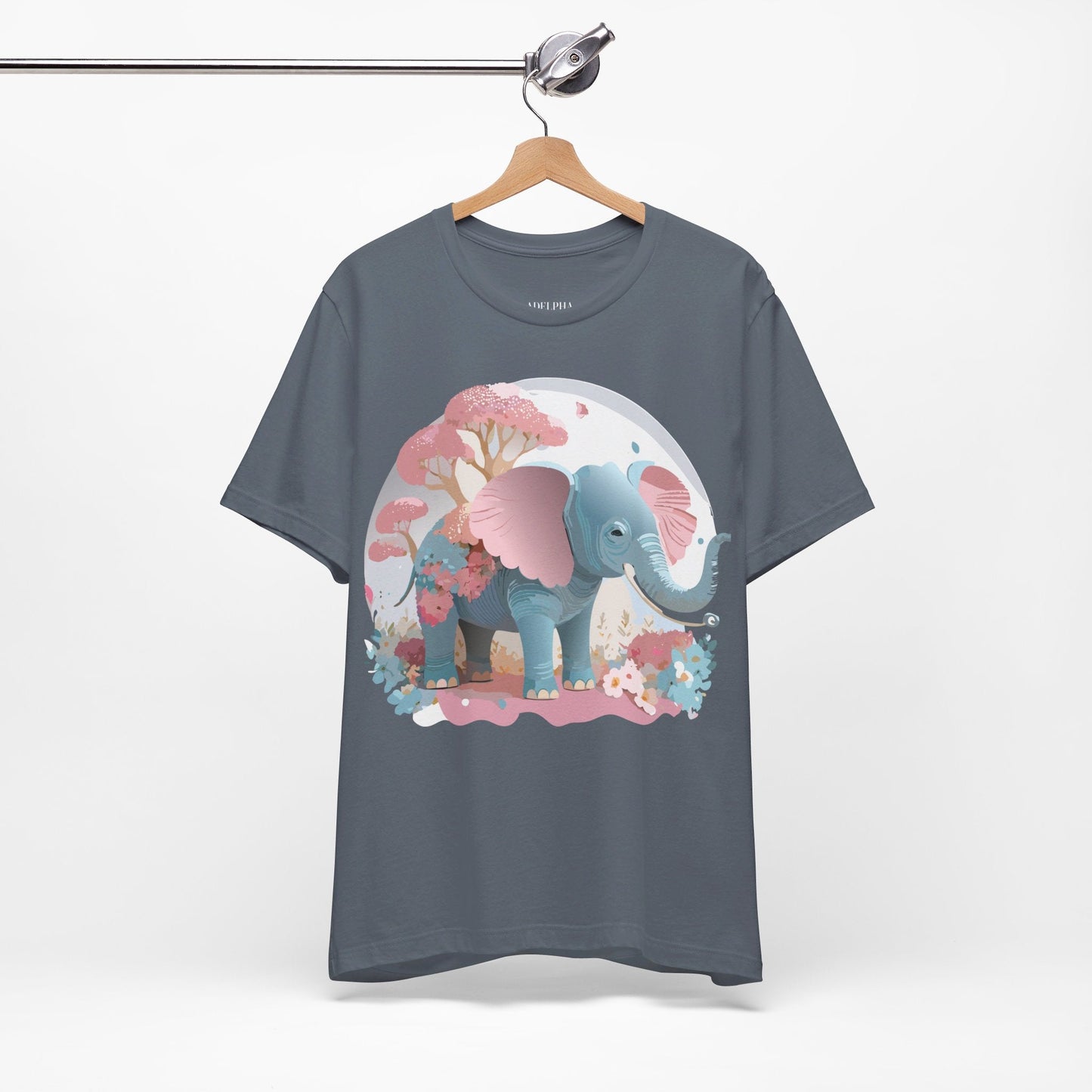Adelpha Graphic Tee Unisex Vintage Inspired Artwork Elephant Short Sleeve Shirt Premium