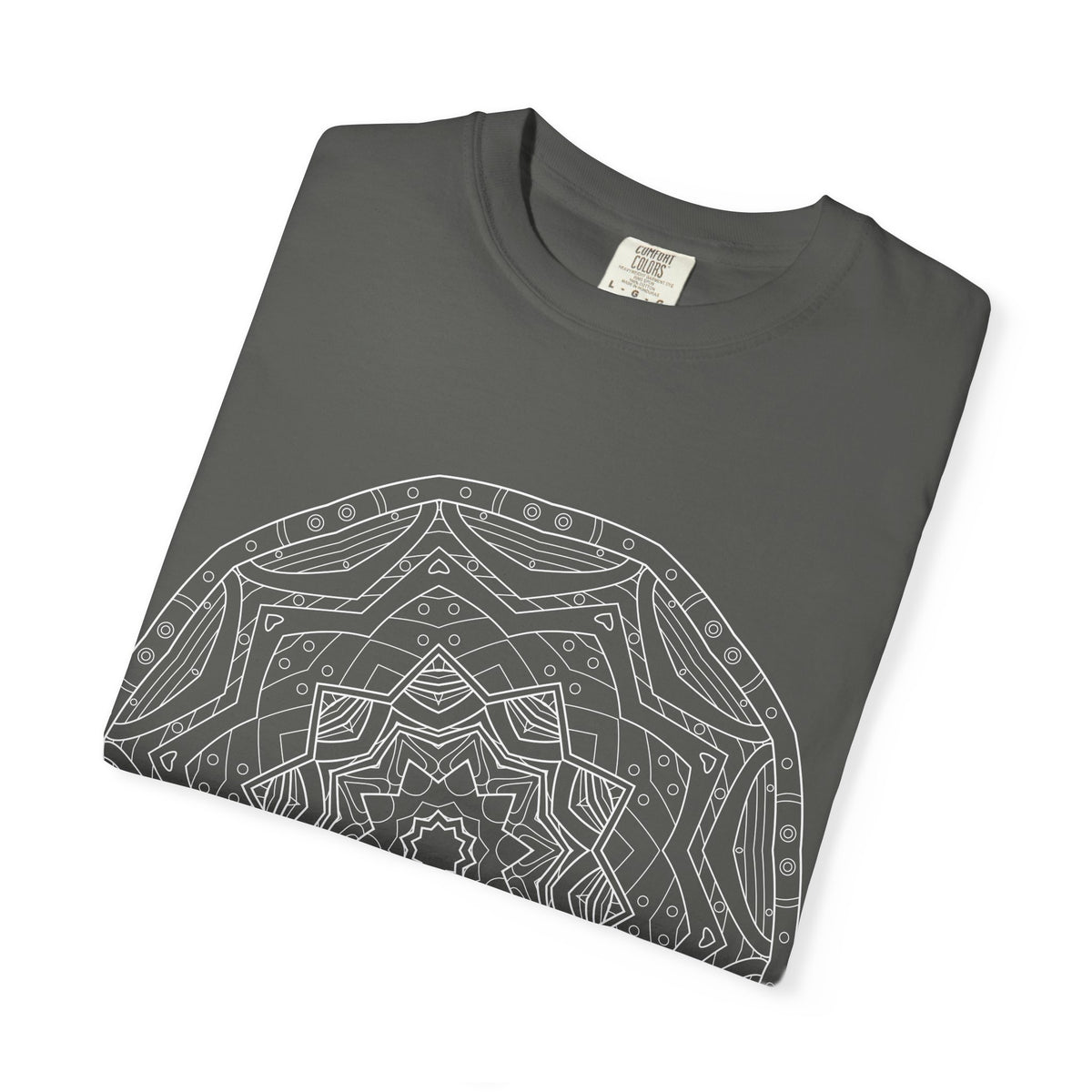 Unisex Garment Dyed Cotton T-Shirt with Mandala Graphic Design