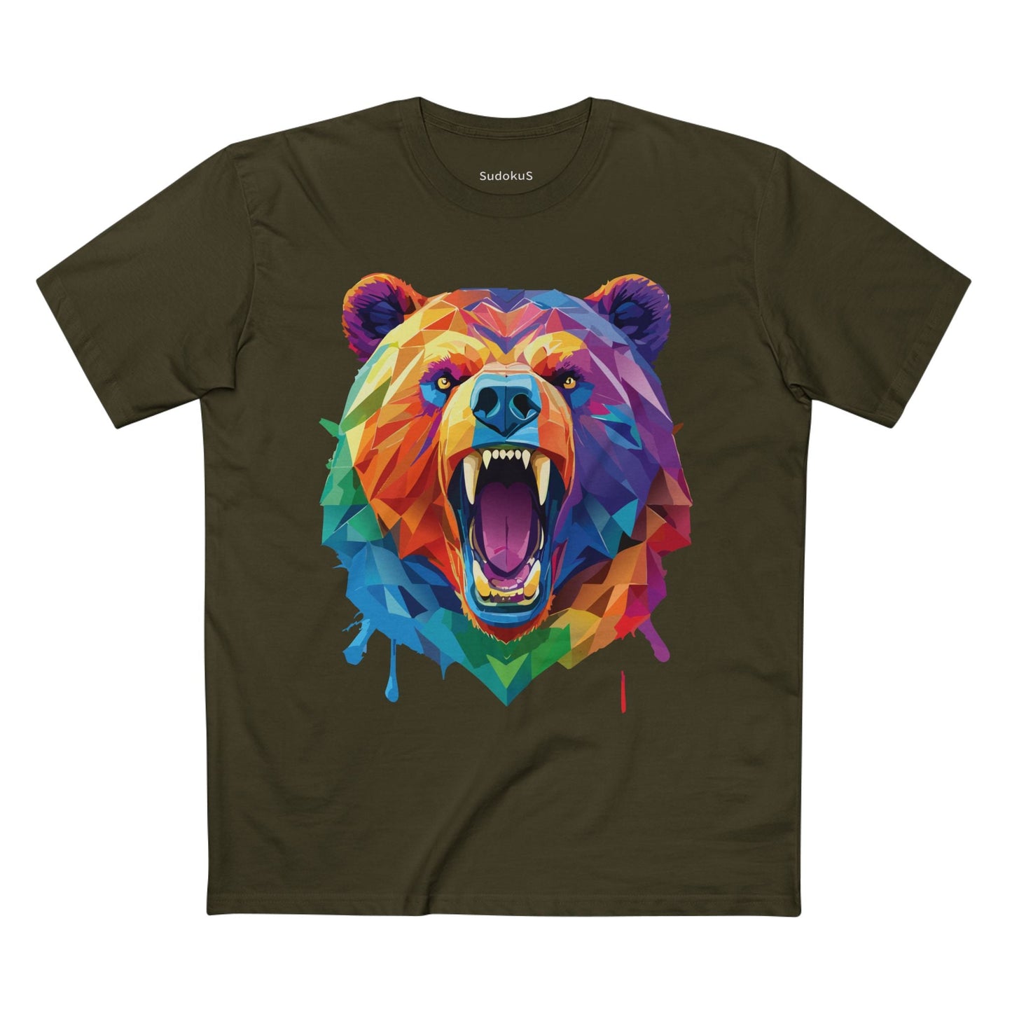 Bear Graphic Unisex 100 Cotton Staple Tee with Animal Design Artwork 20