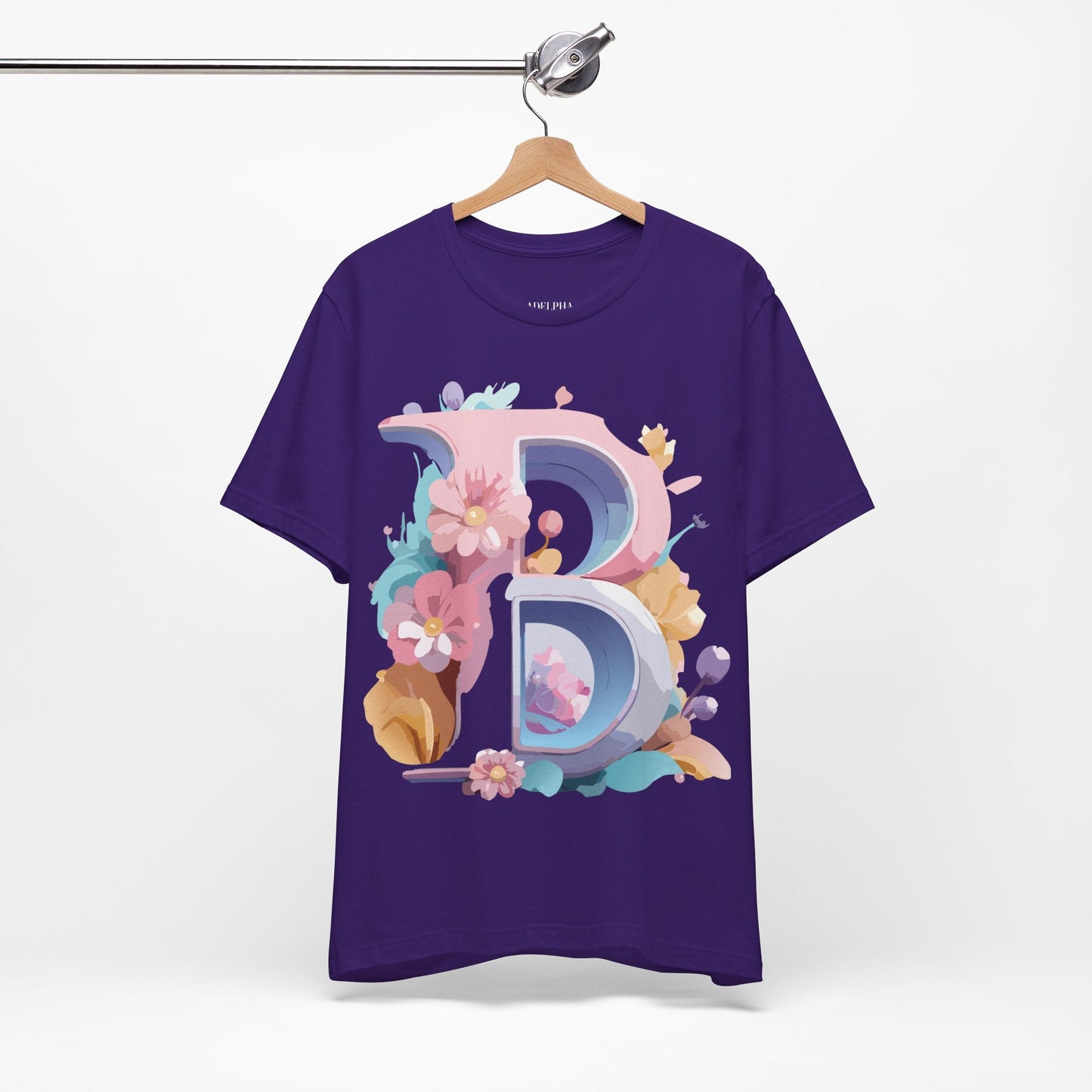Letter B Shirt Graphic Tee Unisex Vintage Inspired Artwork Adelpha Art Design Short Sleeve