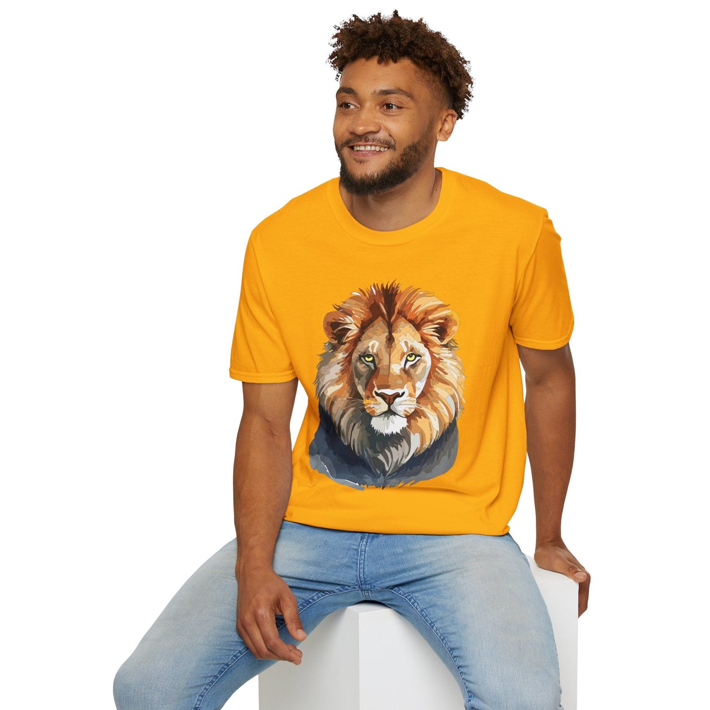 Lion Shirt Unisex Animal Tee Gildan Softstyle 64000 100 Percent Ring Spun Cotton