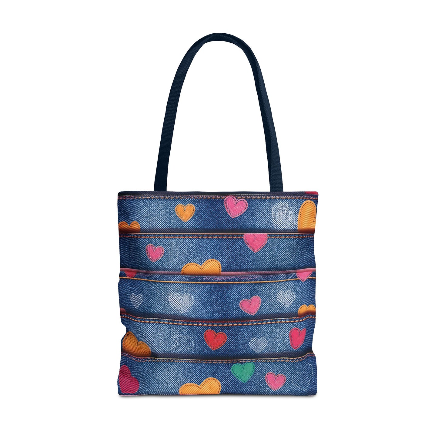 Love Day Graphic Design Denim Fabric Imitation Print Unisex Canvas Bag POLY 3 Sizes Tote Bag 201-28