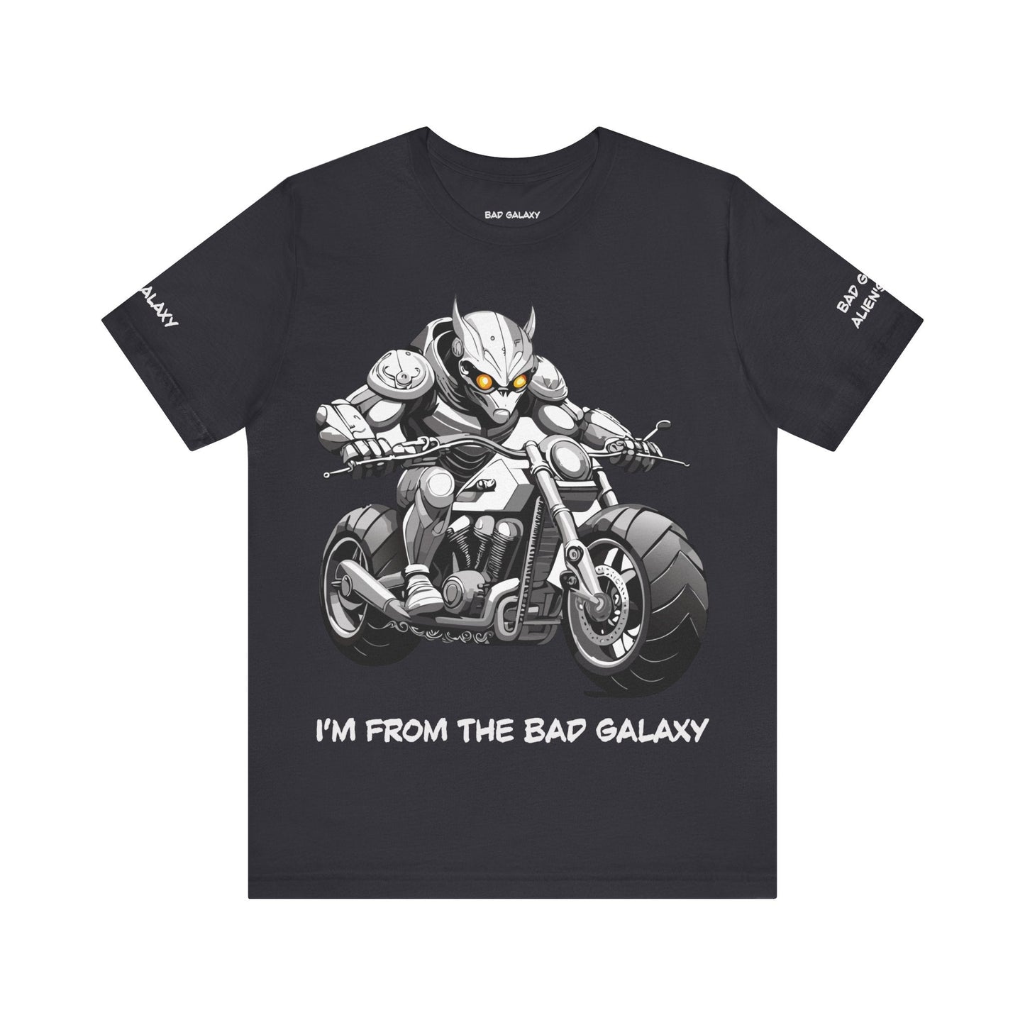 Tee Shirt With Alien From Bad Galaxy 100 Percent Cotton Lightweight Made In USA Eco Friendly Inks