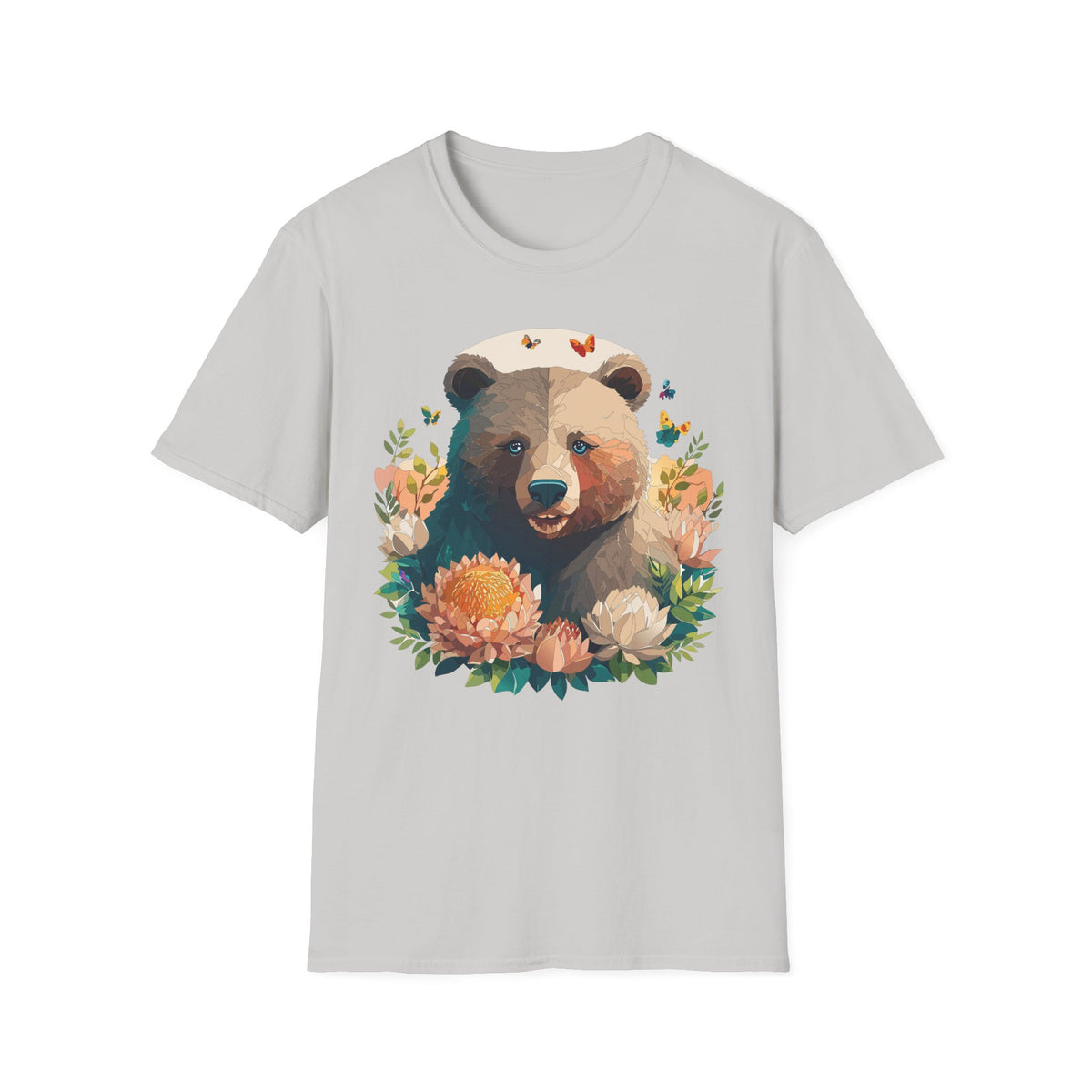 Floral Bear with Butterflies T-Shirt | Woodland Animal Tee