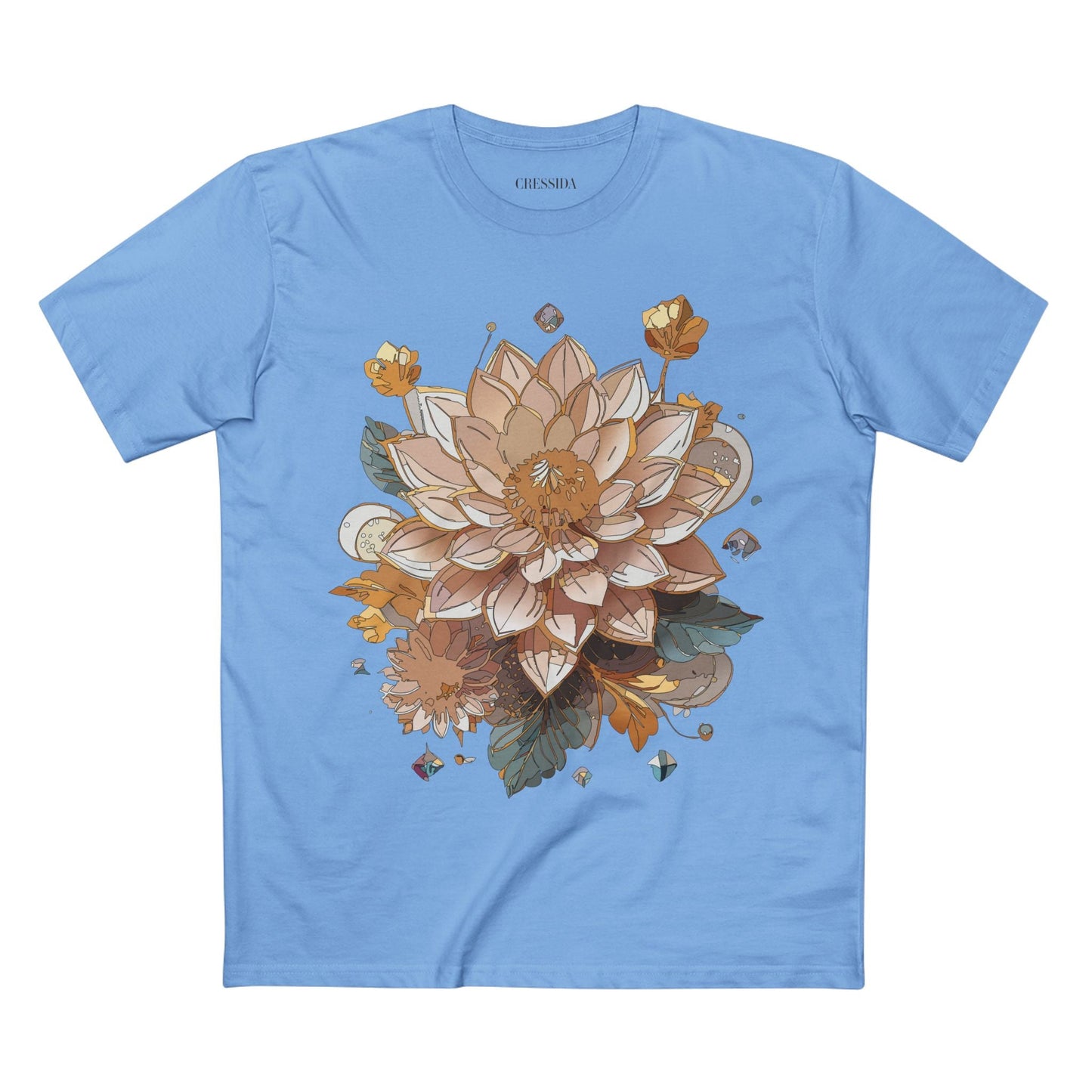 Floral Graphic T-Shirt Unisex 100 Cotton Art Design with Antique Flowers Tee 9