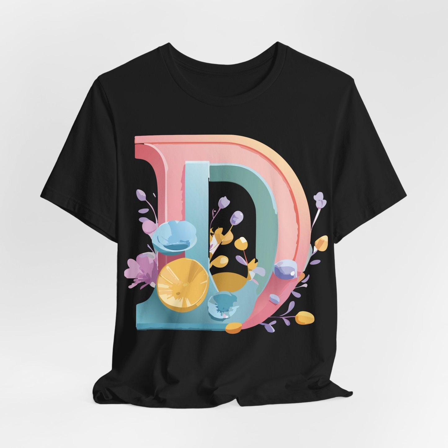 Letter D Shirt Unisex Jersey Graphic Tee From Adelpha With Vintage Inspired Artwork Short Sleeve