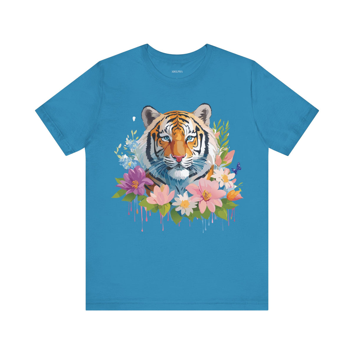 Tiger Graphic Unisex Cotton Bella+Canvas Tee with Art Animal Design e70