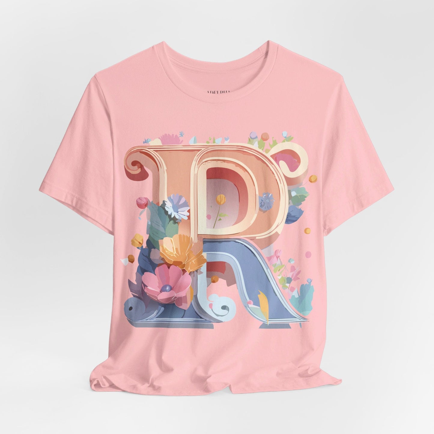 Letter R Shirt Graphic Tee Unisex Short Sleeve By Adelpha Vintage Art Design Tee