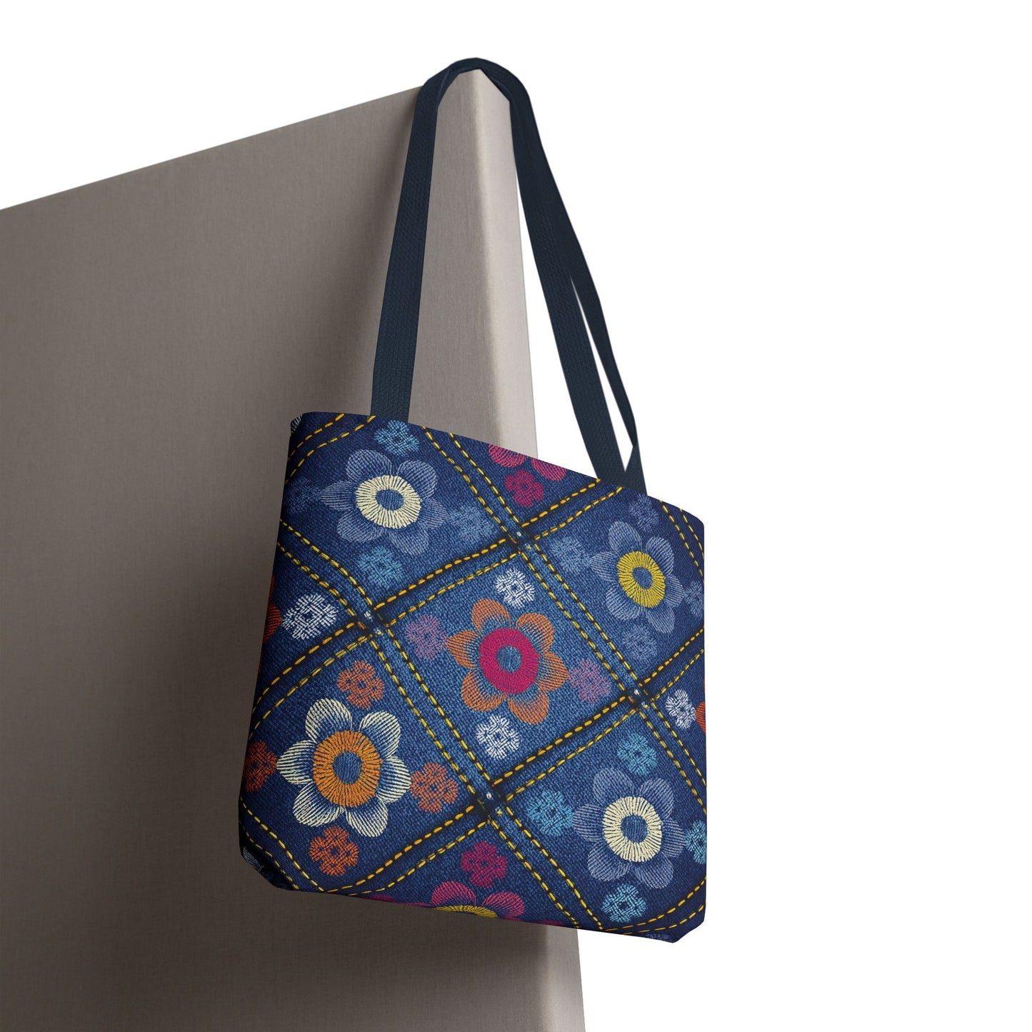 Denim Fabric Imitation Print Unisex Canvas Bag Poly Spun 3 Sizes Tote Bag 130