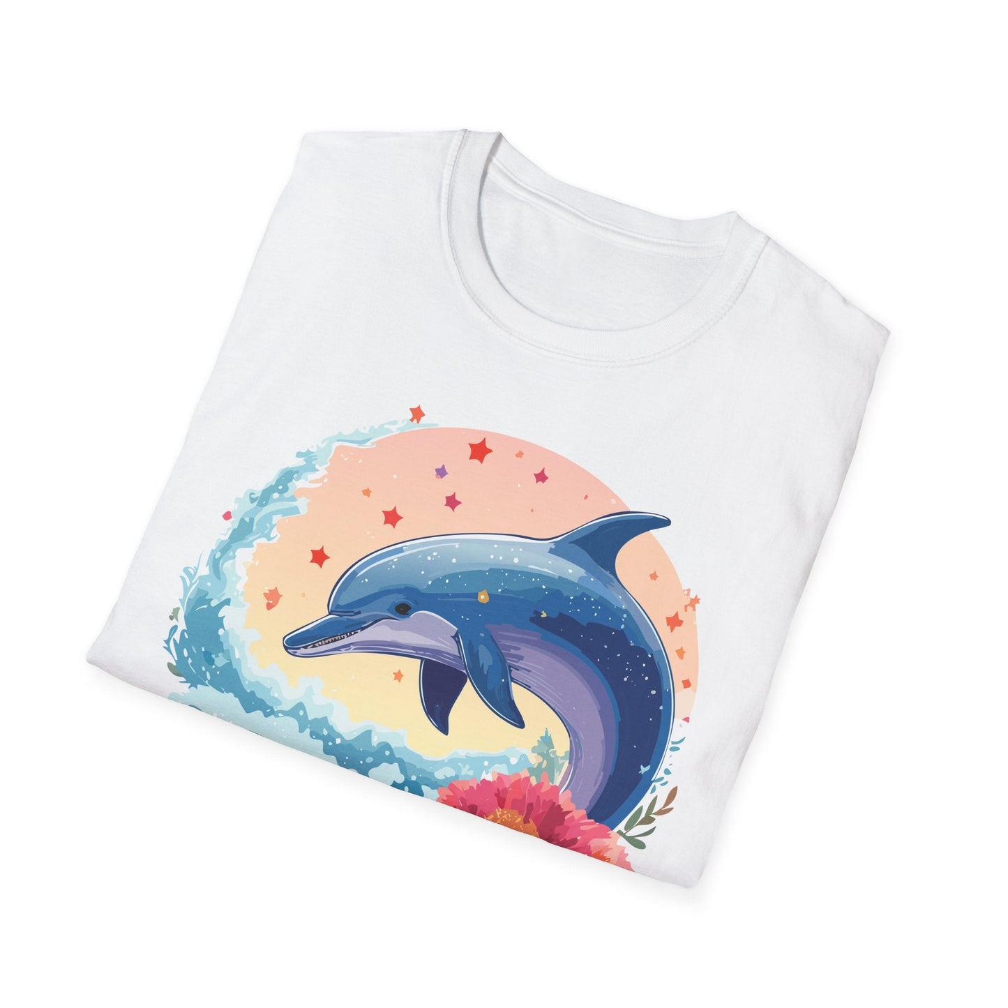 Dolphin Shirts Unisex Tee 100 Percent Ring Spun Cotton Gildan Softstyle 64000 For Everyday Comfort